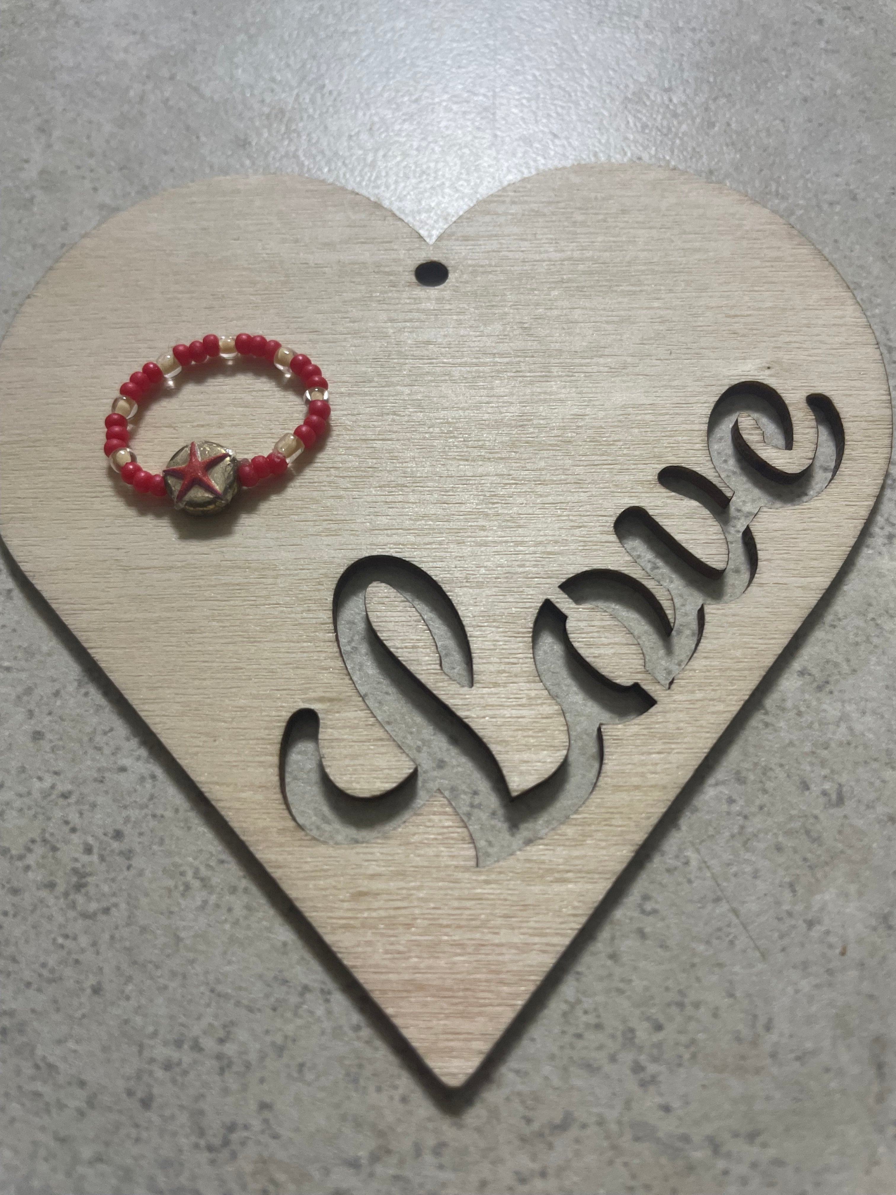 White or Red Starfish Bead Rings