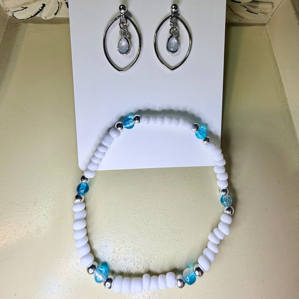 Sky Mist White and Blue Pearl Jewelry Set by SublimeDesignsBySuzie