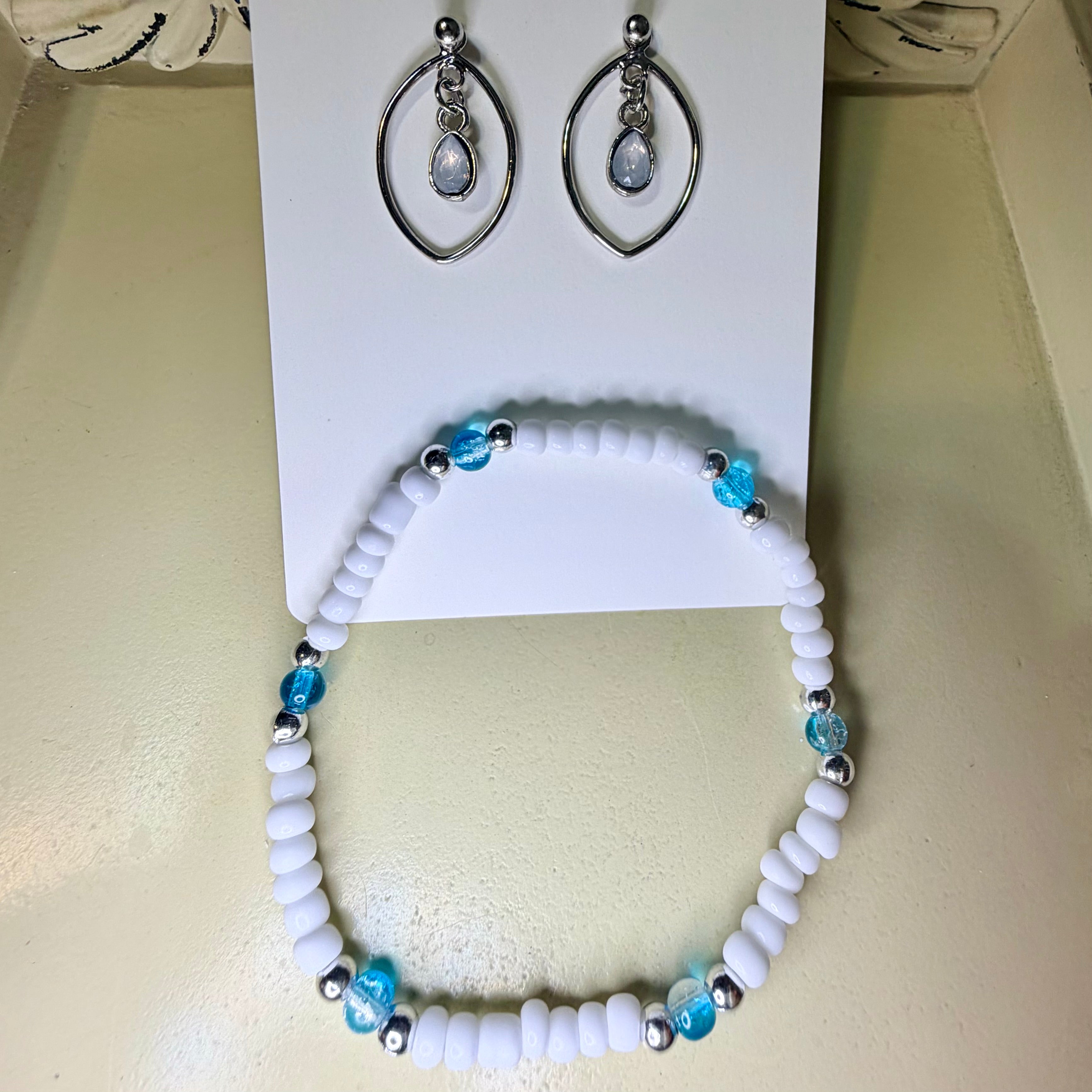 Sky Mist White and Blue Pearl Jewelry Set by SublimeDesignsBySuzie
