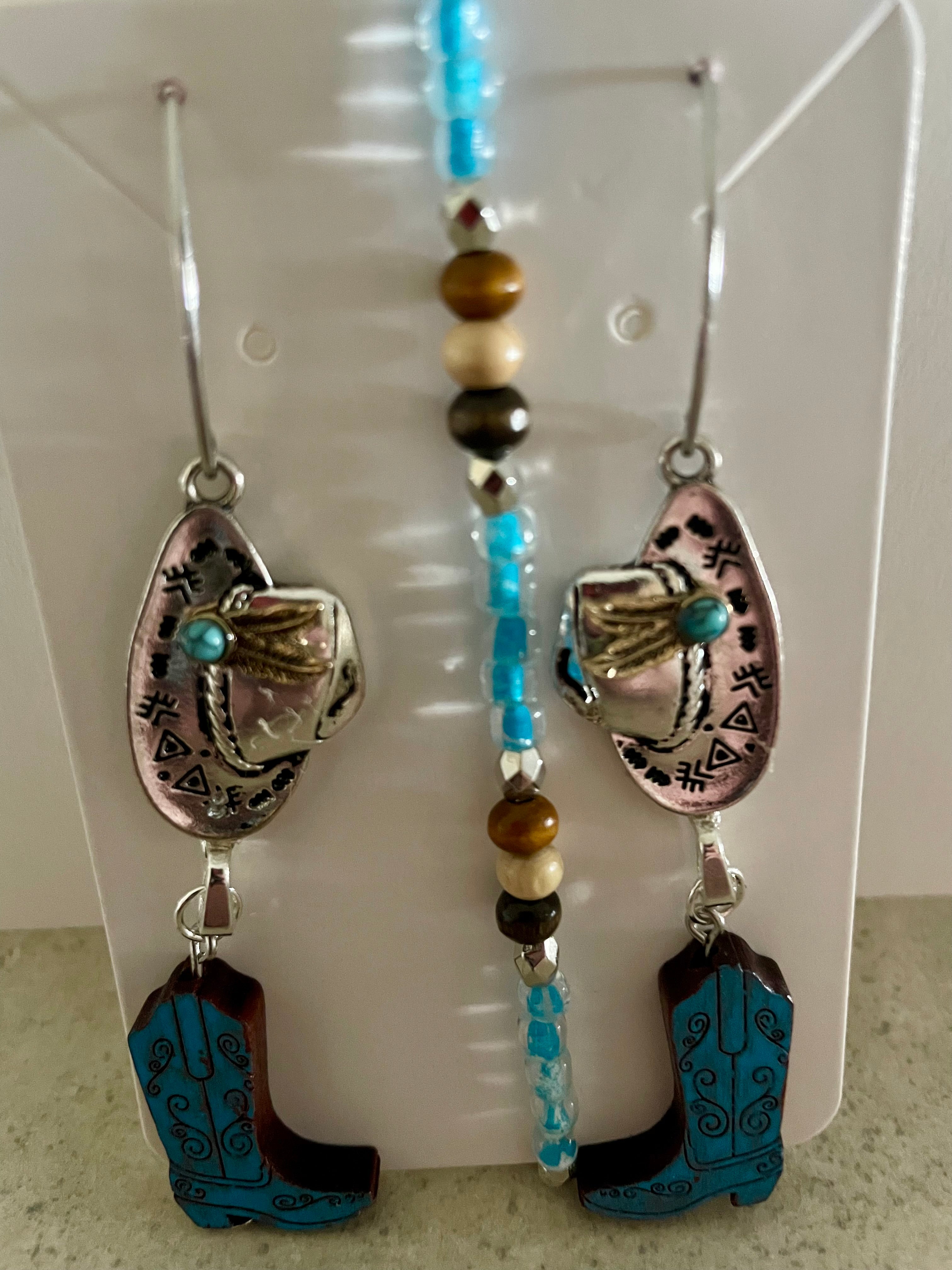 Cowboy Hat & Boots Dangle Set