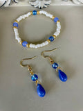 18K Gold Plated PVD Blue Ocean Sapphire Teardrop Fine Jewelry Set- Sublime Designs by Suzie