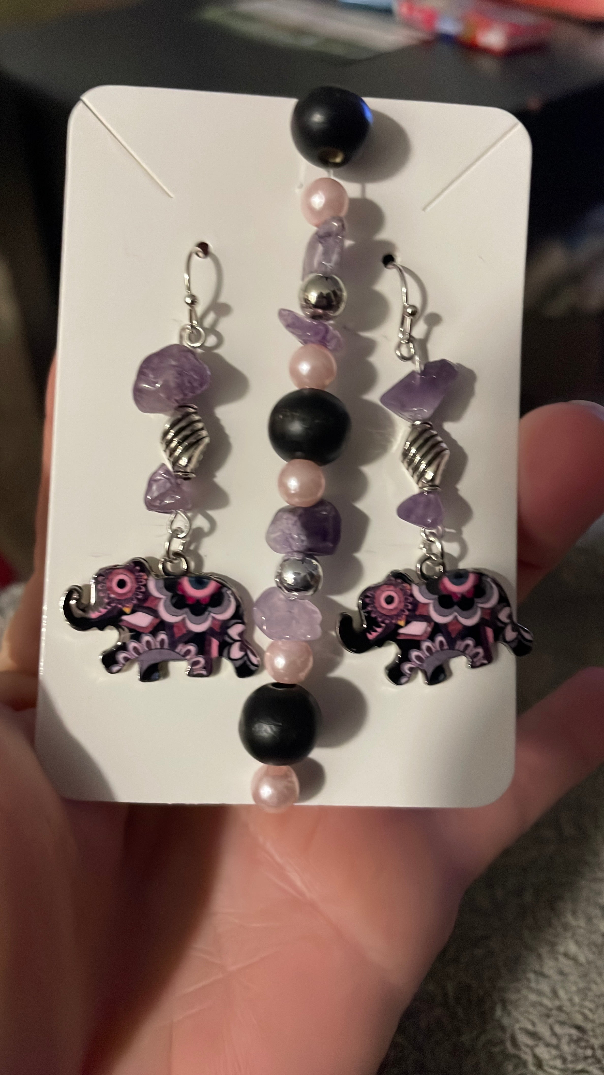 Abstract Elephant Jewelry Set