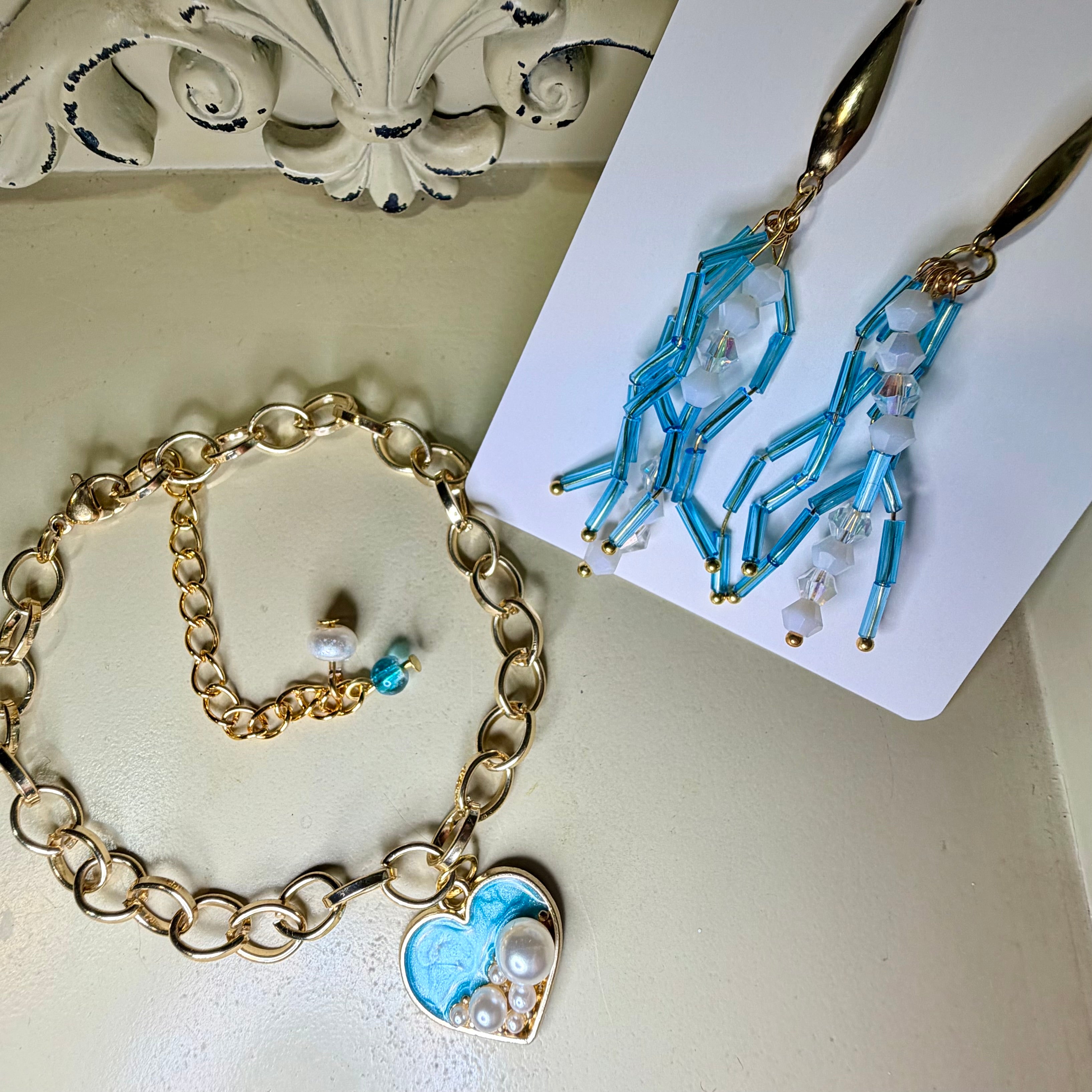Ocean Pearl Heart Charm Bracelet- SublimeDesignsBySuzie