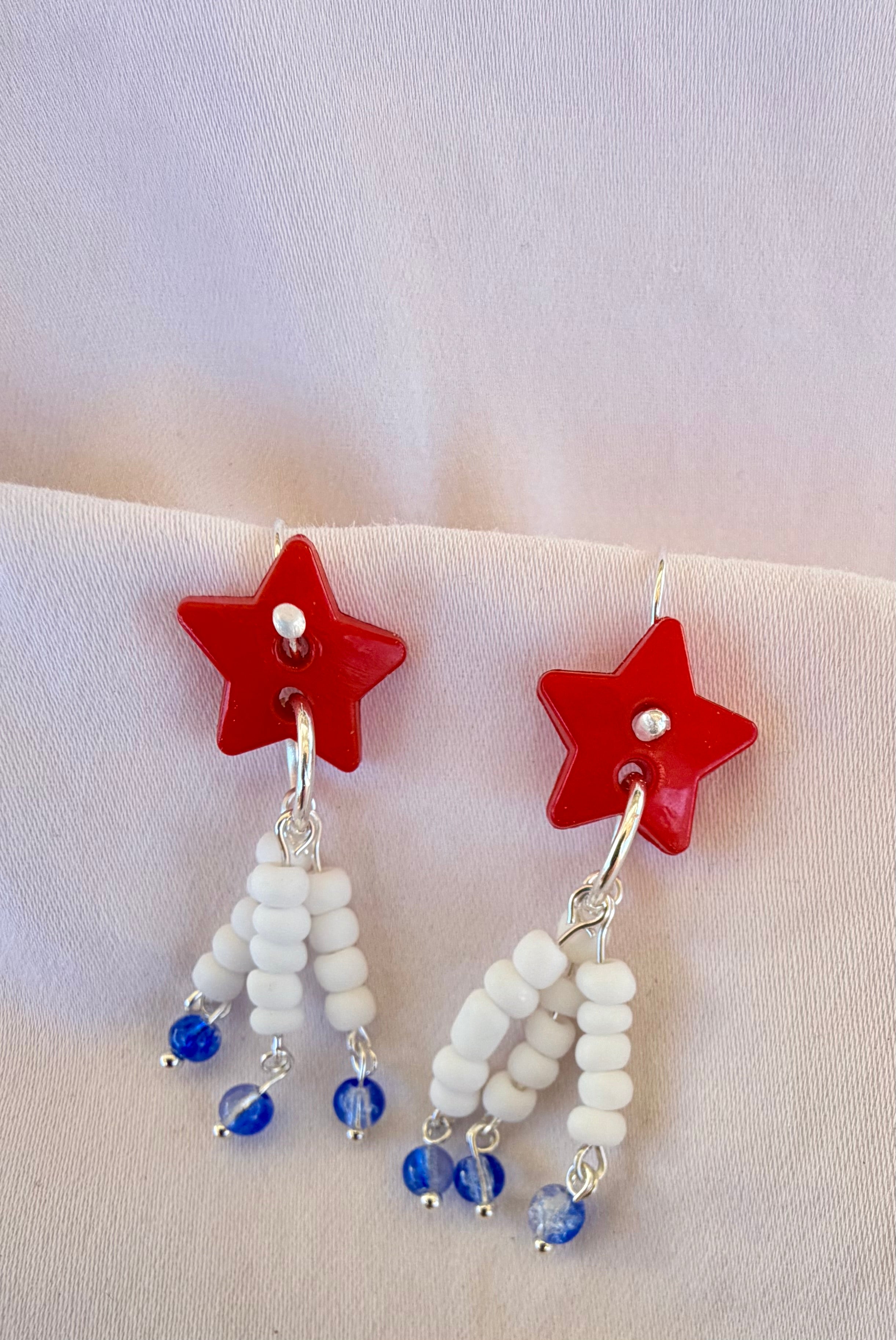 4th of July Independence Day Patriotic Red White Blue Beaded Jewelry Set by SublimeDesignsBySuzie in Ormond Beach