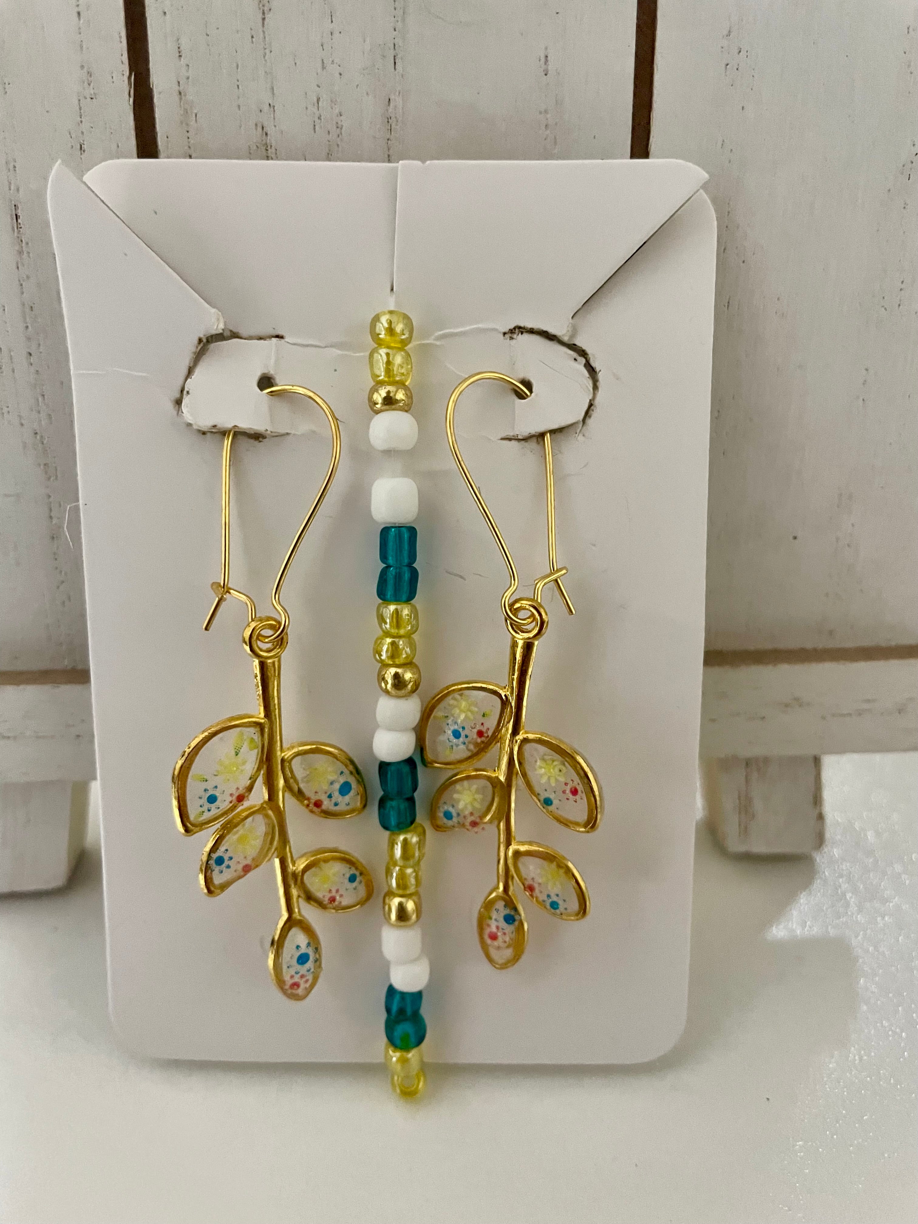 Cherry Blossoms Flower Dangles Jewelry Set