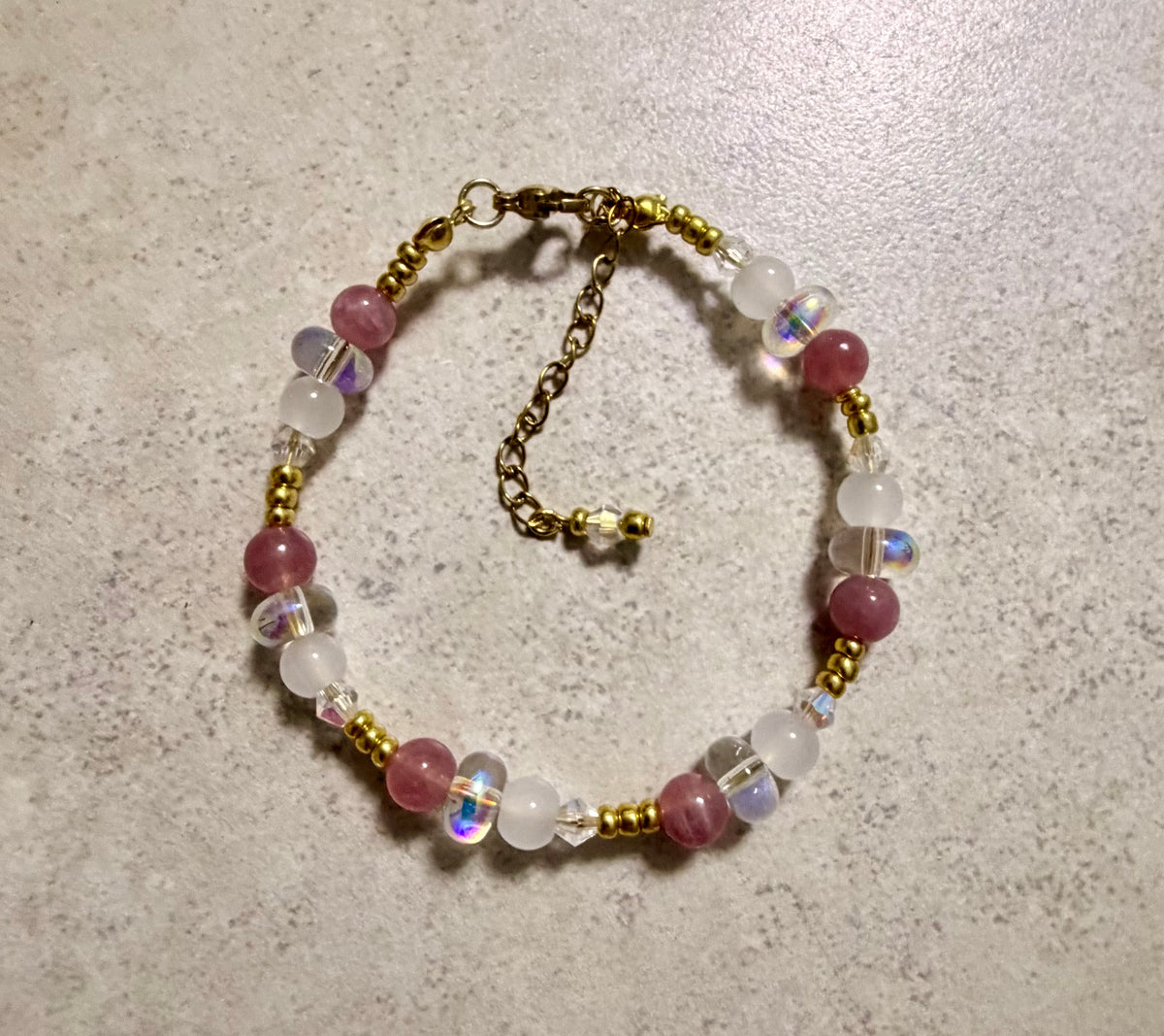 Rose Quartz Gold Plated Adjustable Bracelet – Taurus Zodiac Birthstone Moonstone