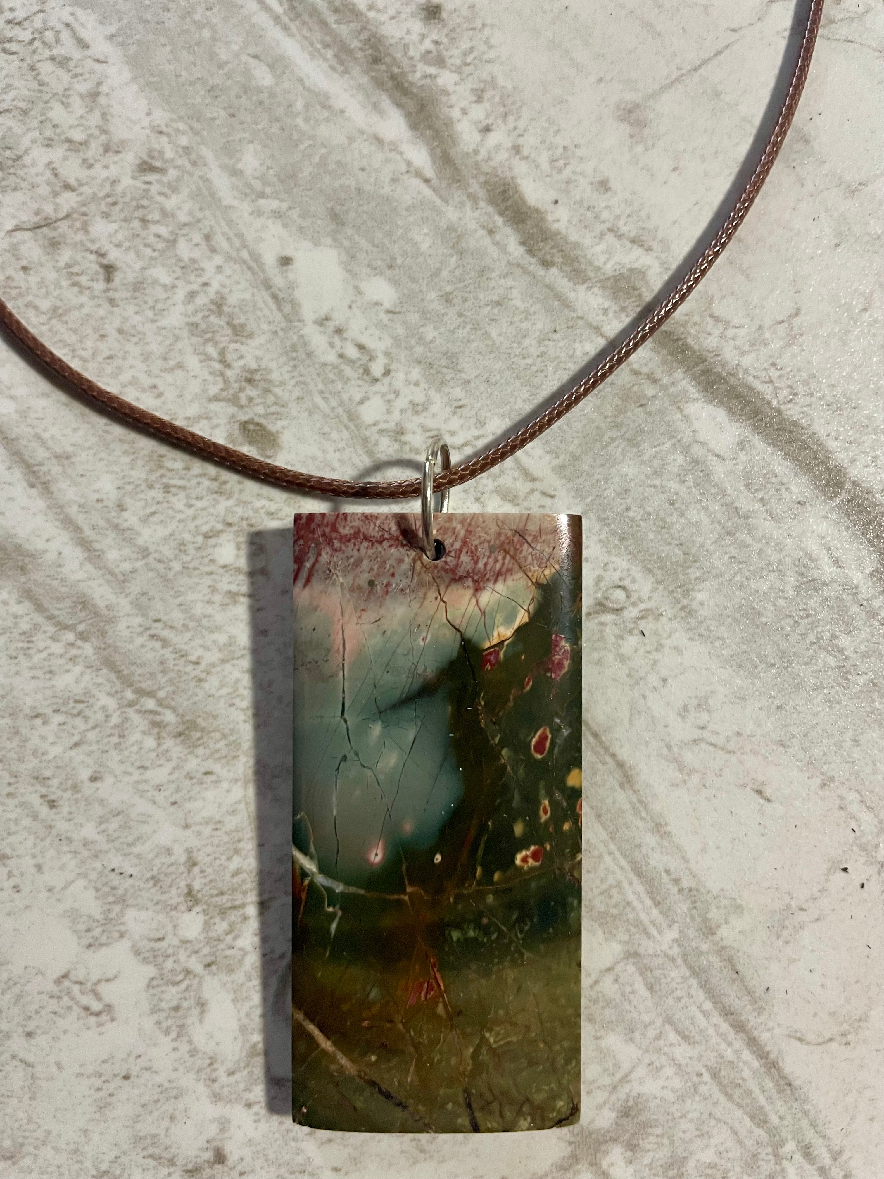 Dragon Skin Red Jasper Pendant Necklace