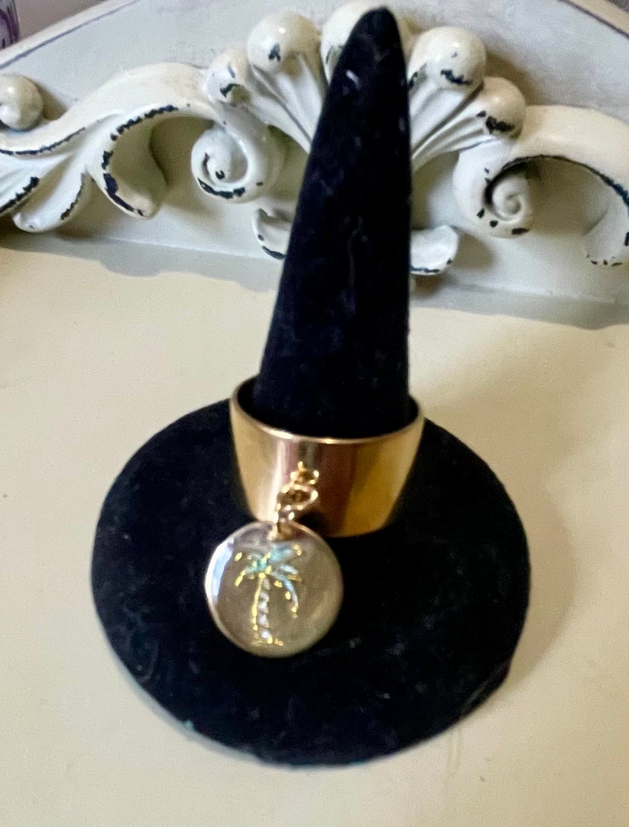 Gold Plated Palm Tree Adjustable Charm Ring- Sublime Designs By Suzie