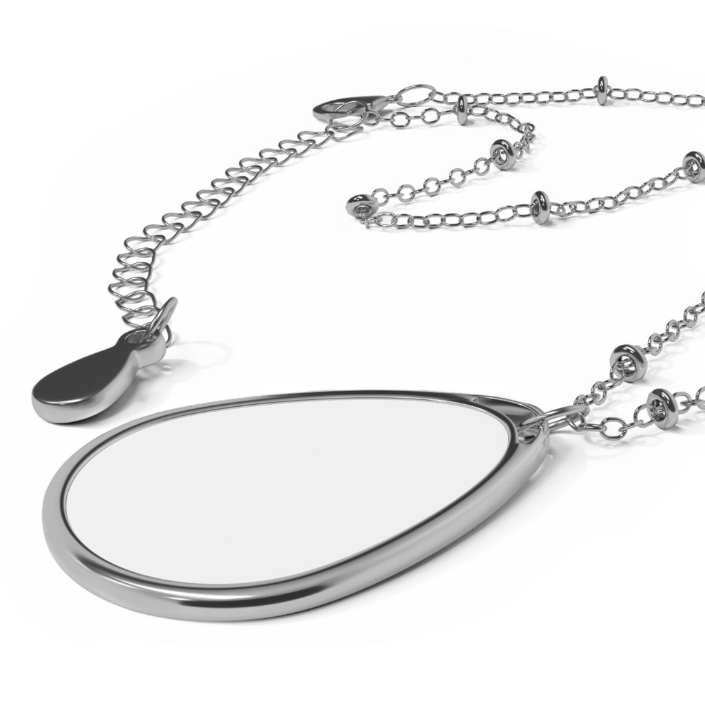 Sterling Oval Pendant Necklace — Minimal Engraveable Teardrop Locket