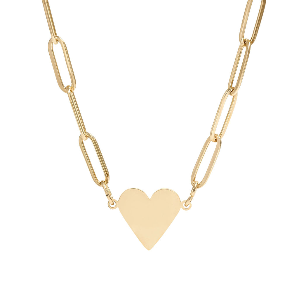 Paperclip Heart Necklace — Engravable Heart Pendant Chain (Gold or Rose Gold) or Silver by Suzie with Sublime Designs