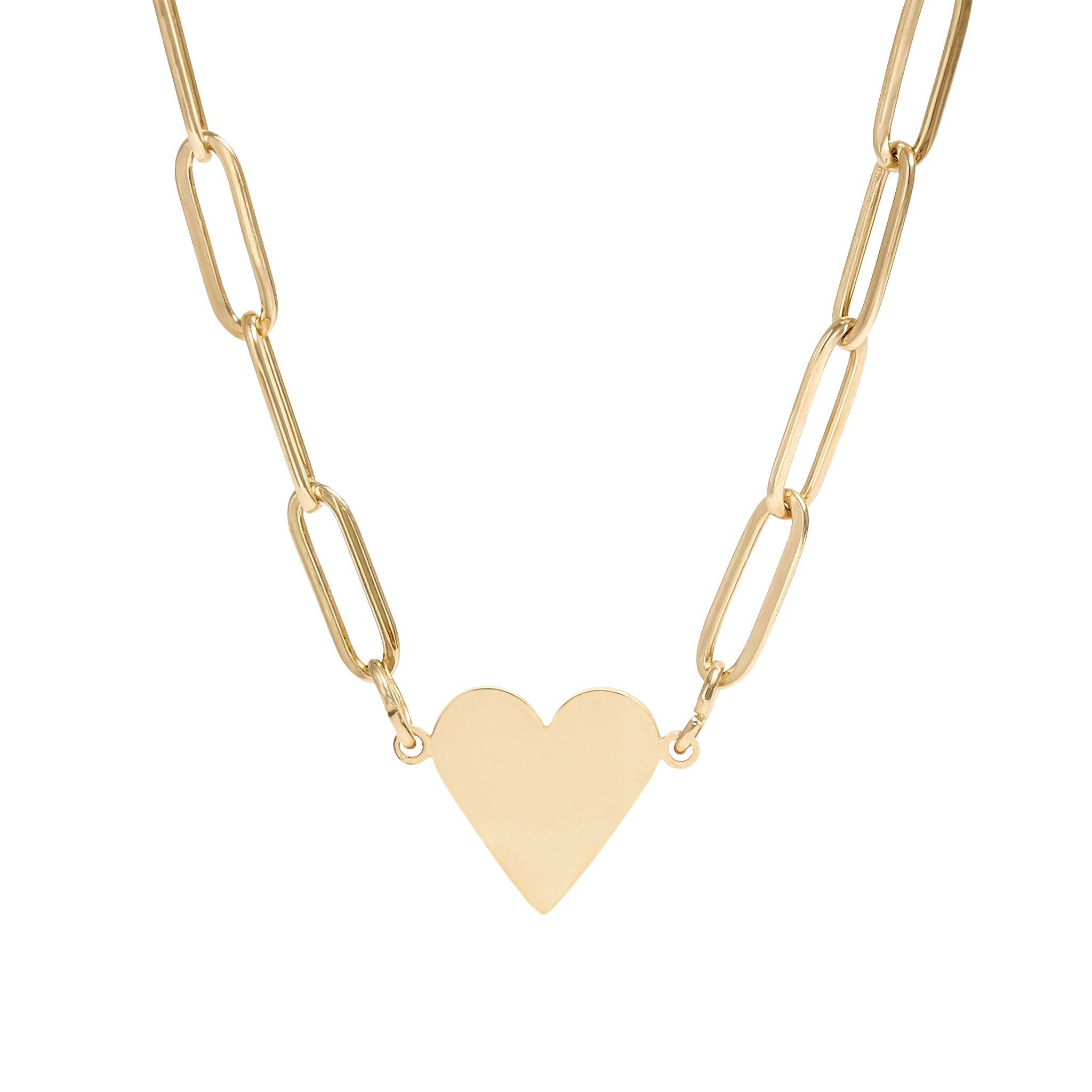 Paperclip Heart Necklace — Engravable Heart Pendant Chain (Gold or Rose Gold) or Silver by Suzie with Sublime Designs
