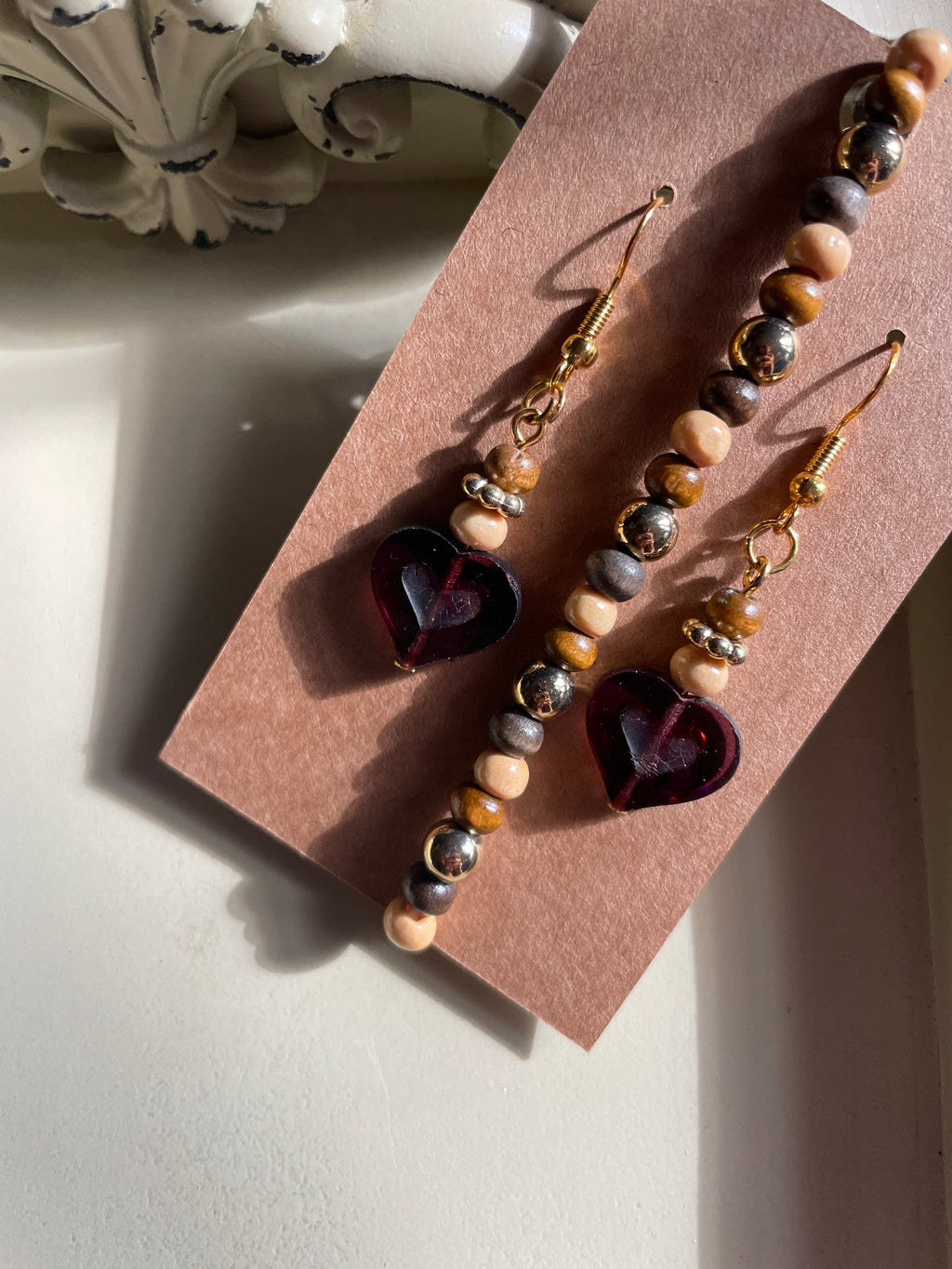 Brown Heart Drop Set