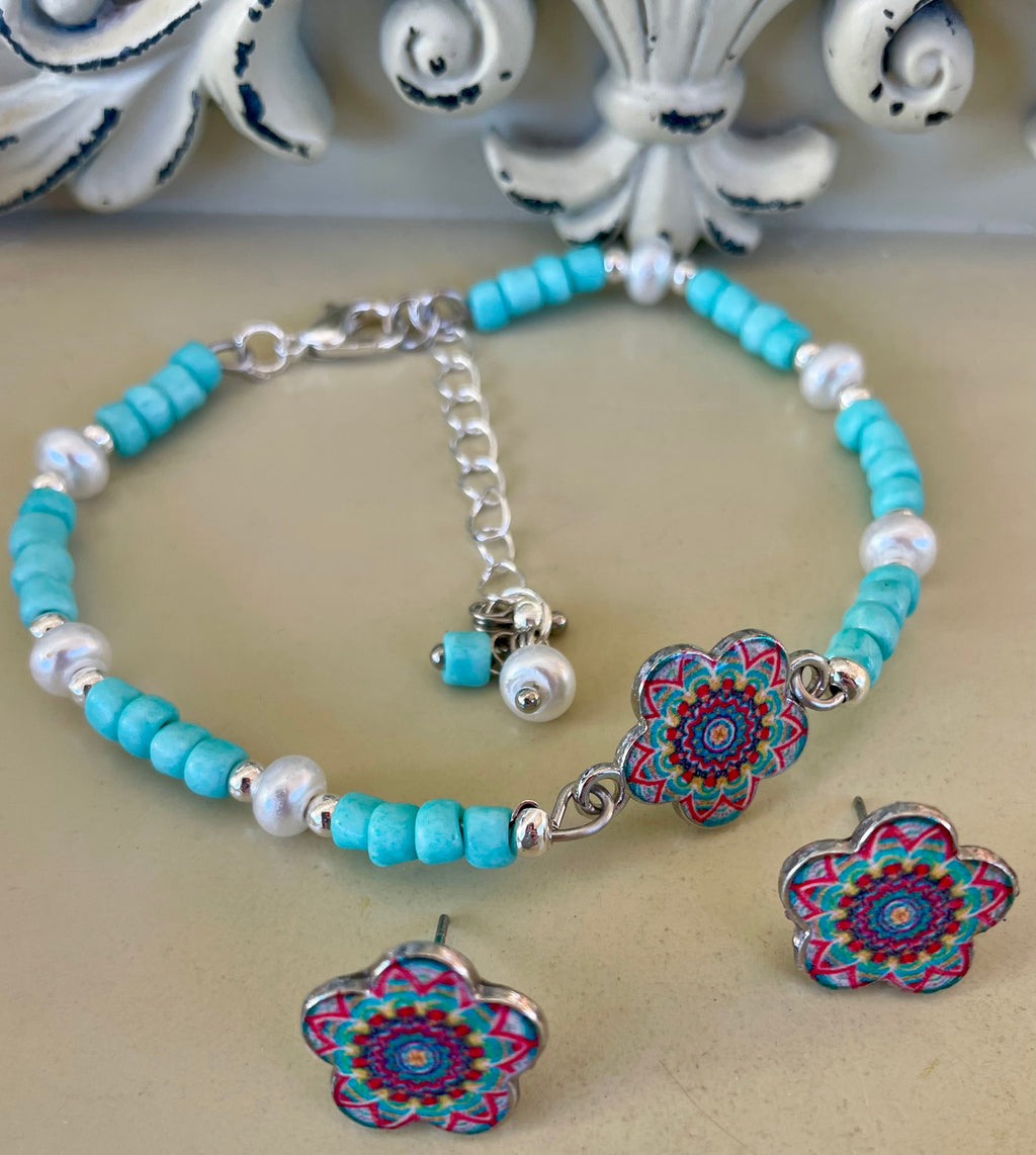 Bohemian Bloom Mandala Jewelry Set by Sublime Designs by Suzie