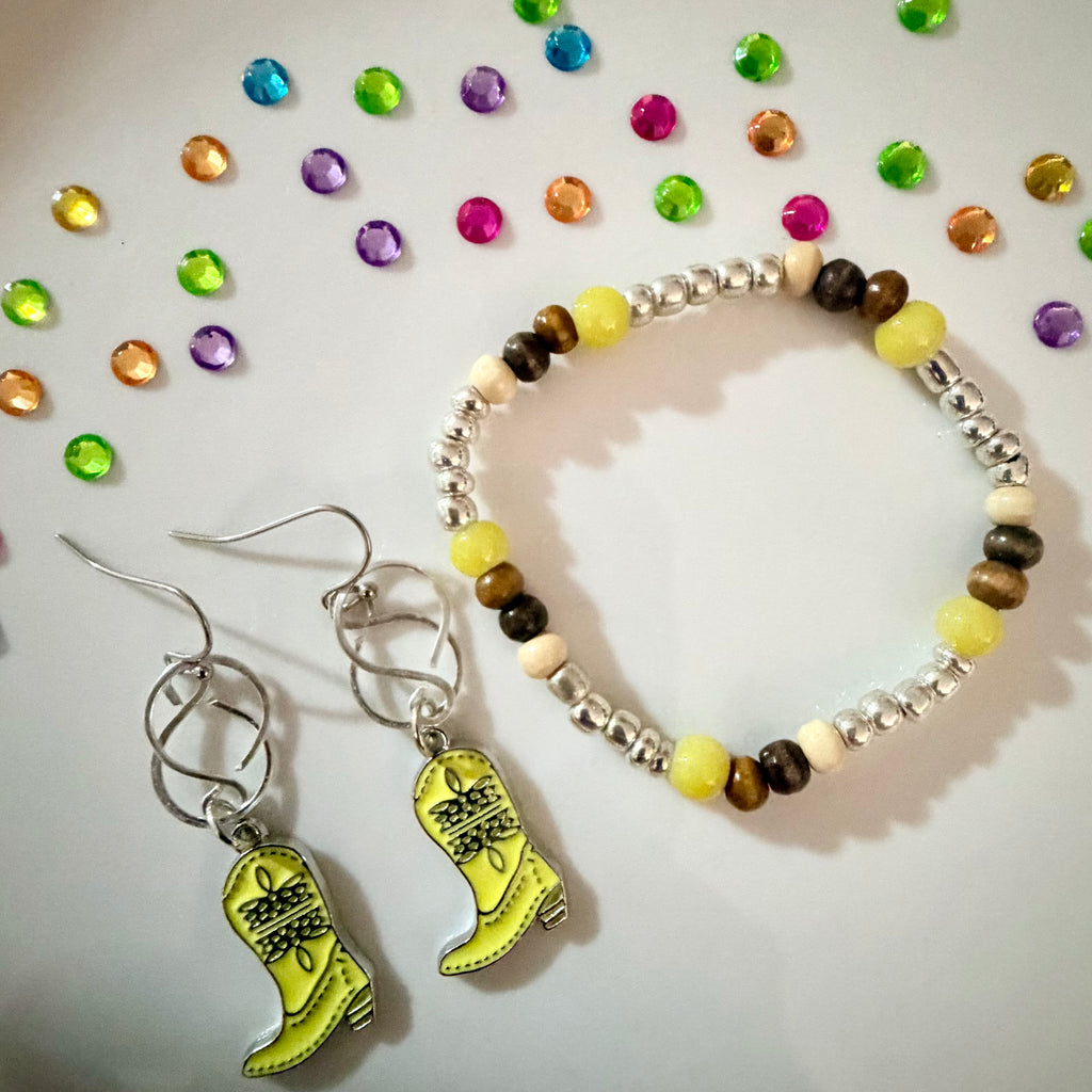 Wild West Rodeo Cowboy Boot Cowgirl Boot Earring Jewelry Sets