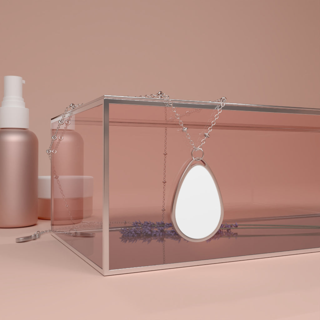 Sterling Oval Pendant Necklace — Minimal Engraveable Teardrop Locket