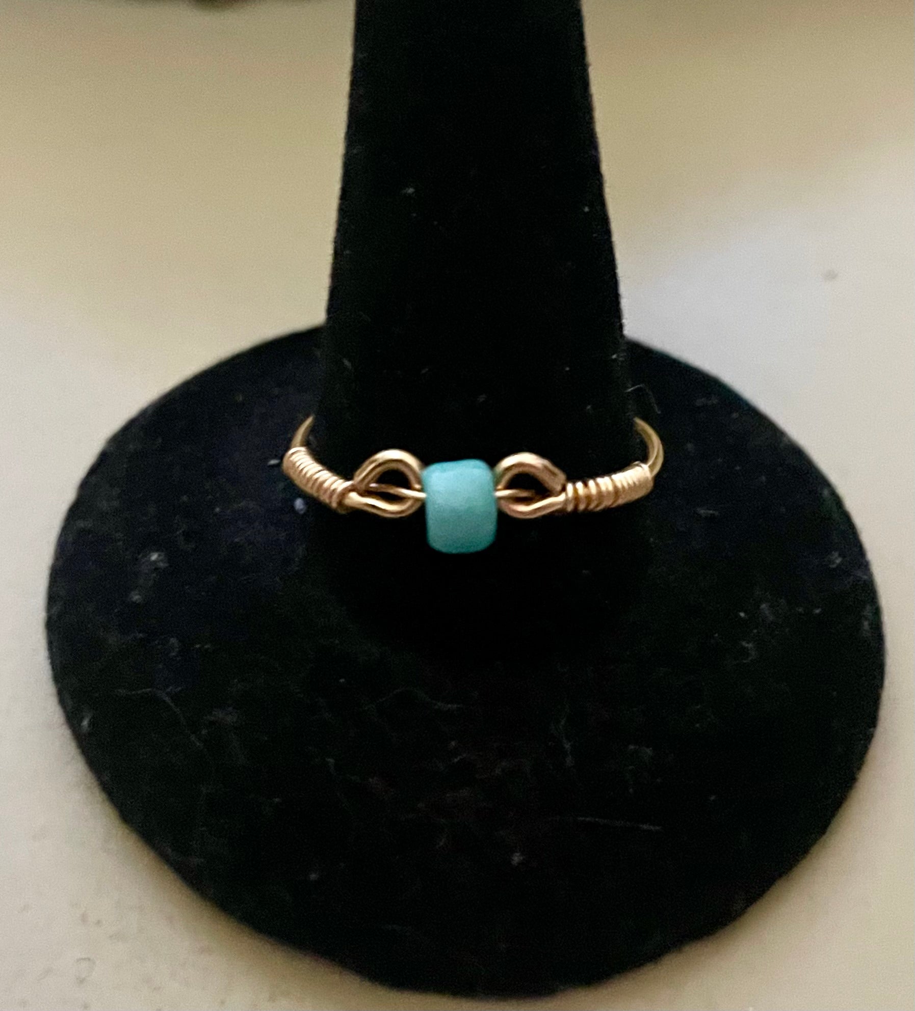 14K Gold Plated PVD Wrapped Bead Ring