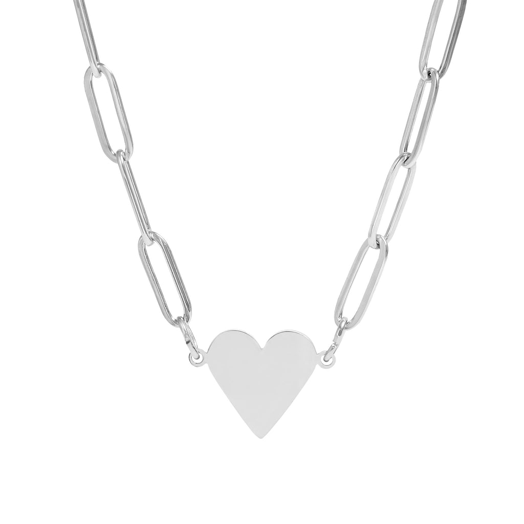 Paperclip Heart Necklace — Engravable Heart Pendant Chain (Gold or Rose Gold) or Silver by Suzie with Sublime Designs