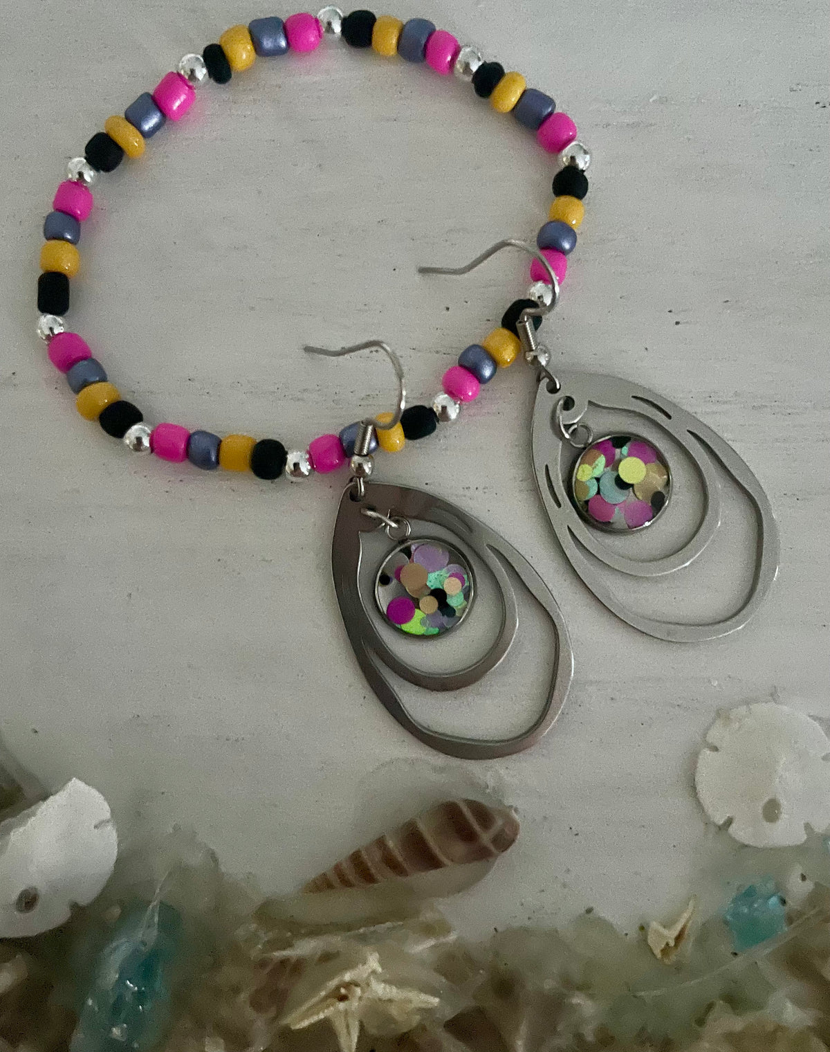 Confetti Dangle Teardrop Jewelry Set