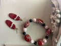 Red Jasper & Onyx Set Bracelet & Earrings