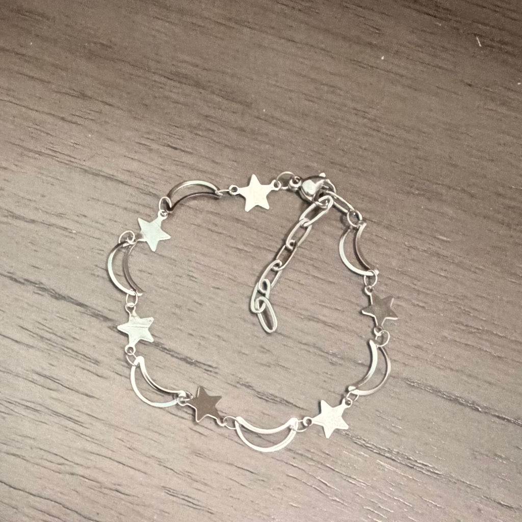 Moon & Star Celestial Branklet- Waterproof Interchangeable Jewelry Stainless