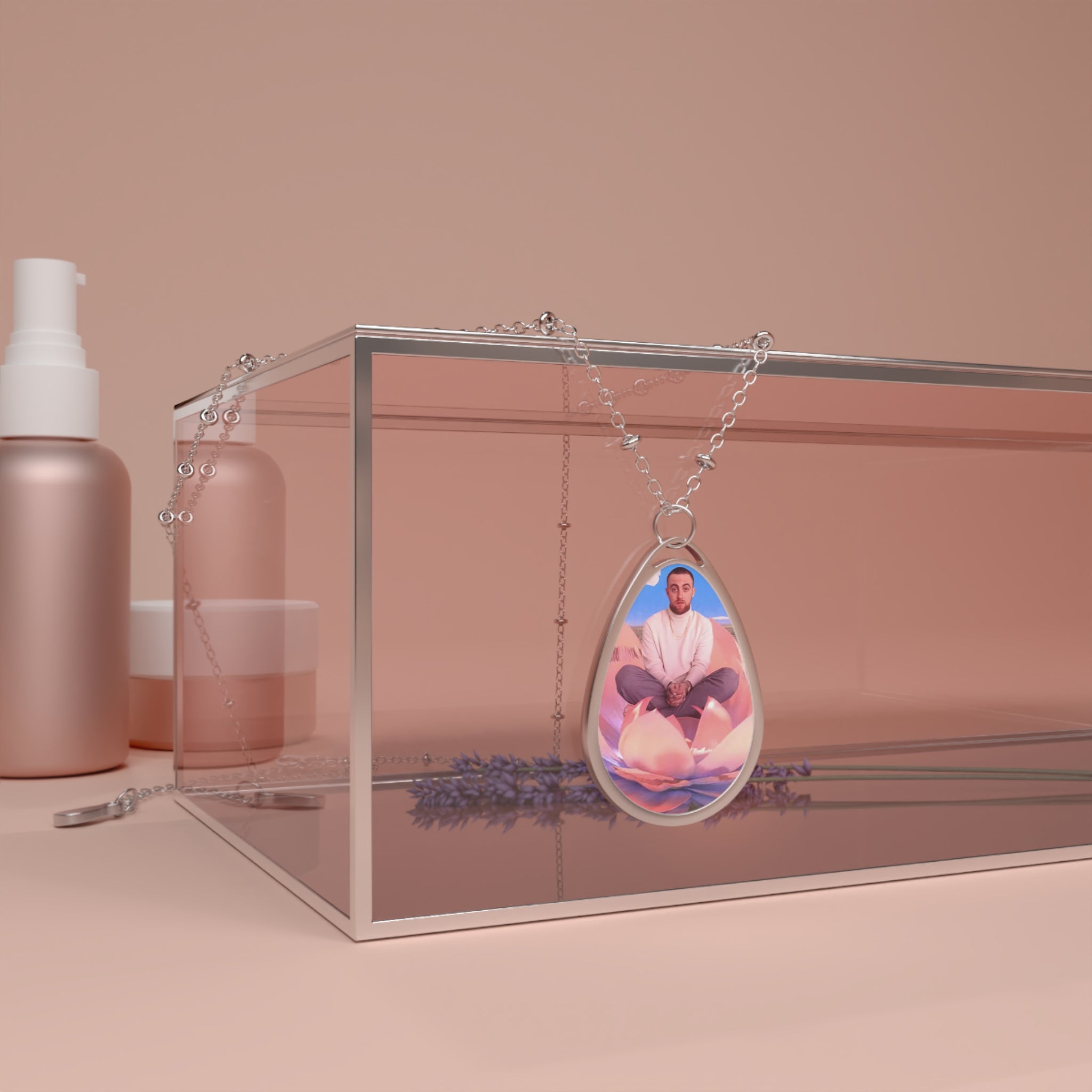 Oval Mac Miller Photo Necklace — Personalized Teardrop Pendant with Custom Image - Good News : Mac Miller