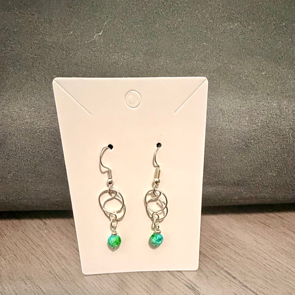 Amazonite & Moonstone Jewelry Set- Earrings & Bracelet in Silver or Gold