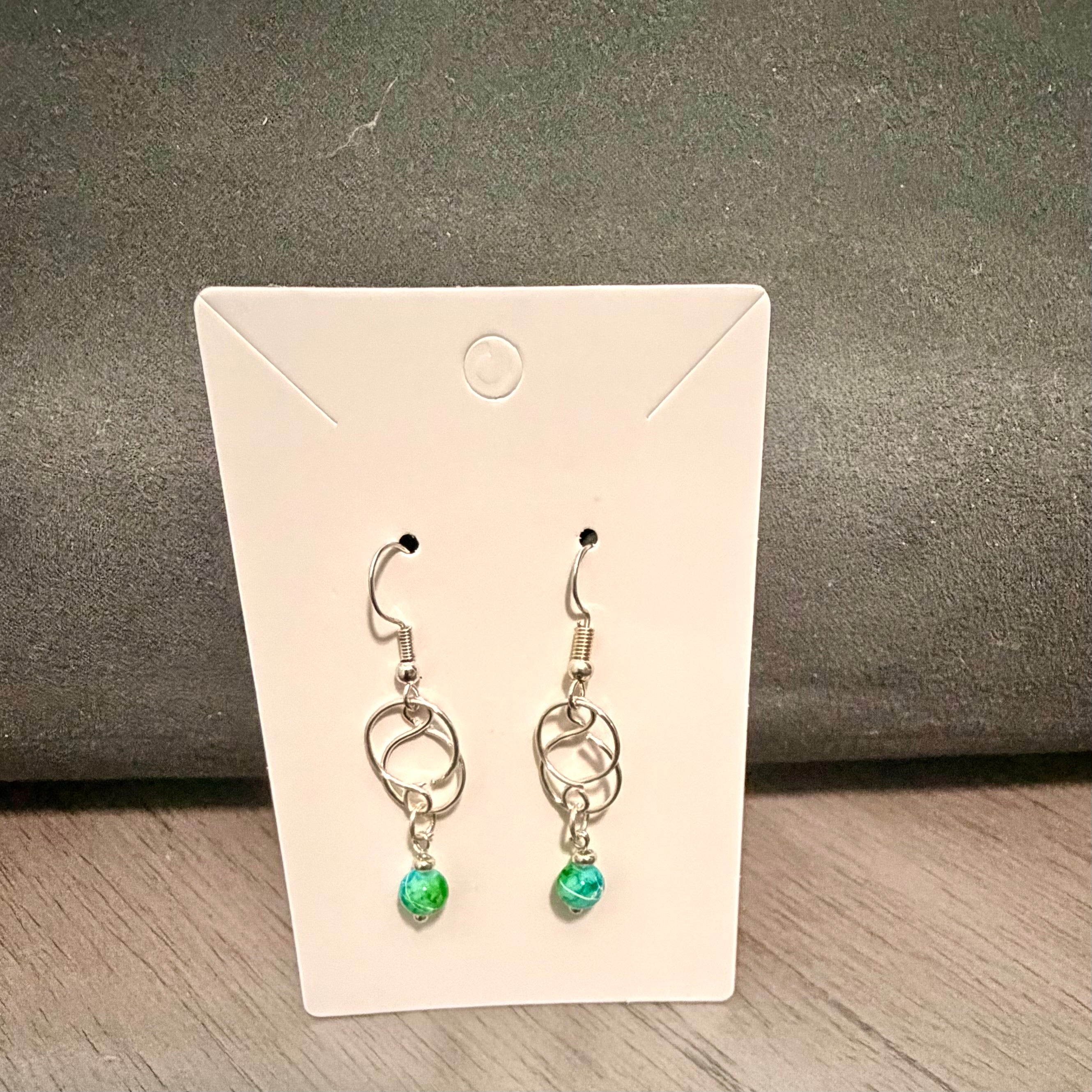 Amazonite & Moonstone Jewelry Set- Earrings & Bracelet in Silver or Gold