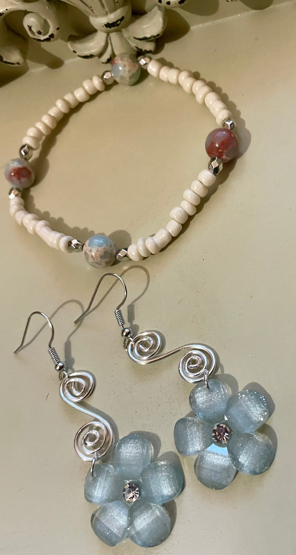 Coastal Bloom Blue Jasper Jewelry Set
