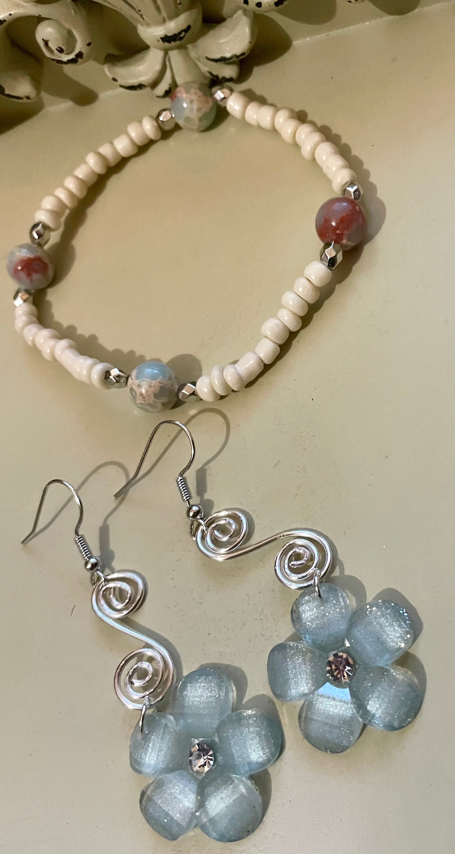 Coastal Bloom Blue Jasper Jewelry Set