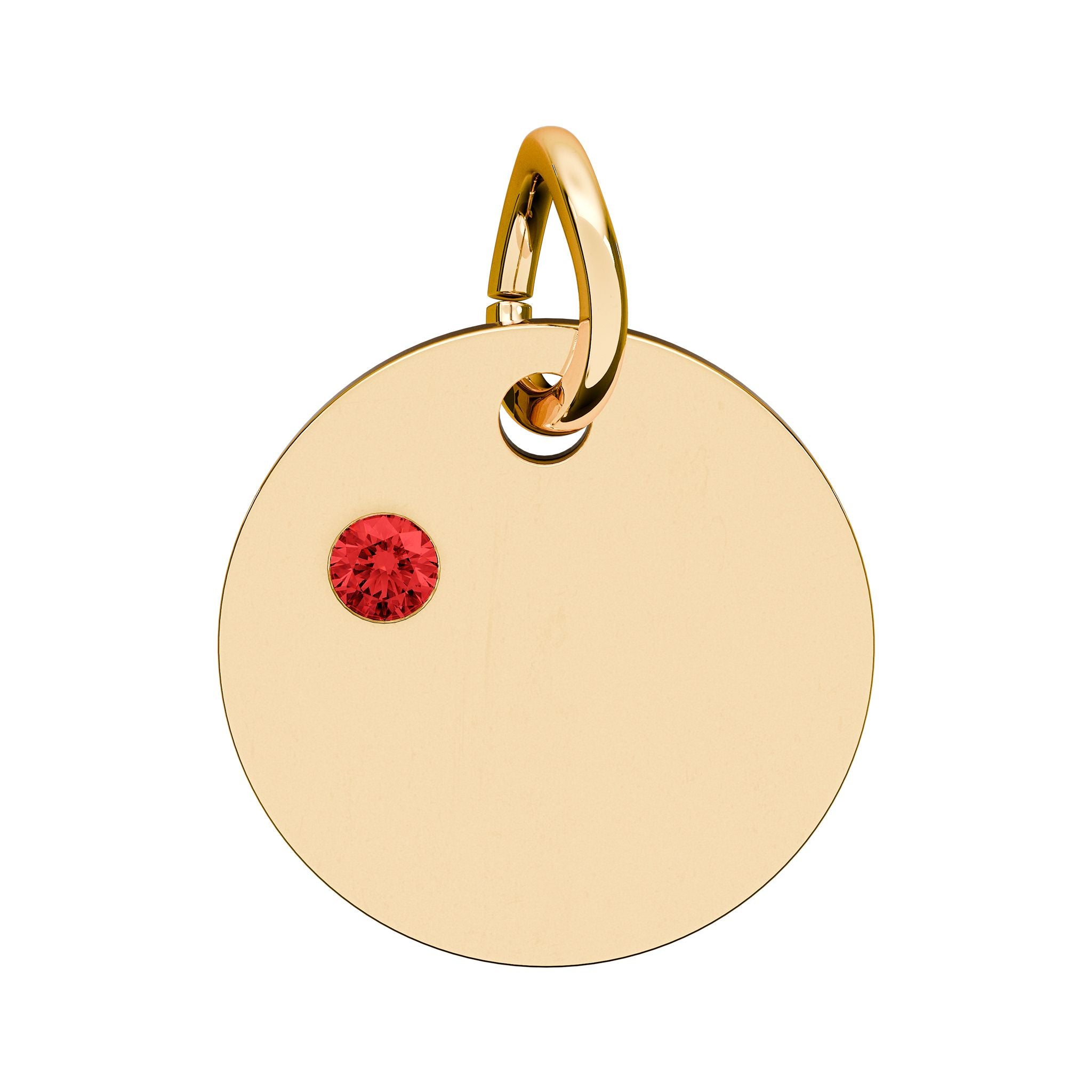 Engravable Birthstone Circle Charm — Personalized Initial & Birthstone Pendant