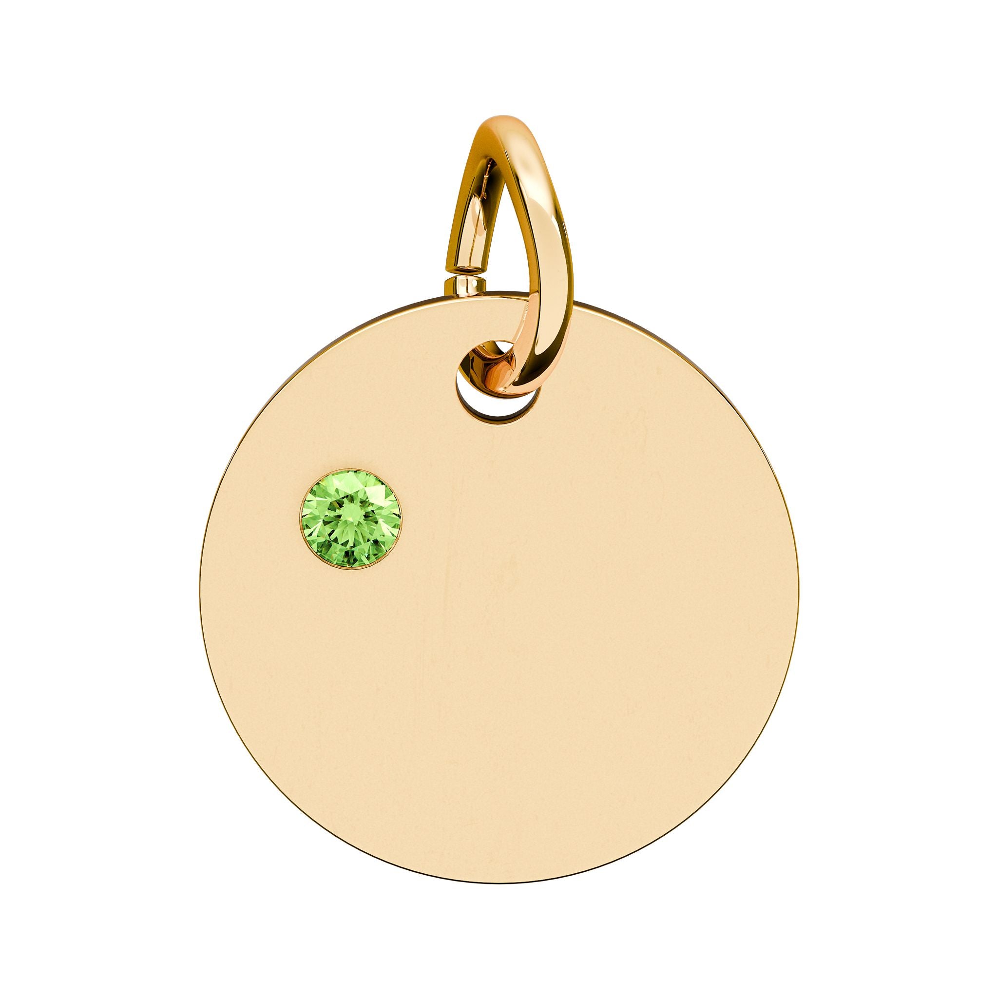 Engravable Birthstone Circle Charm — Personalized Initial & Birthstone Pendant