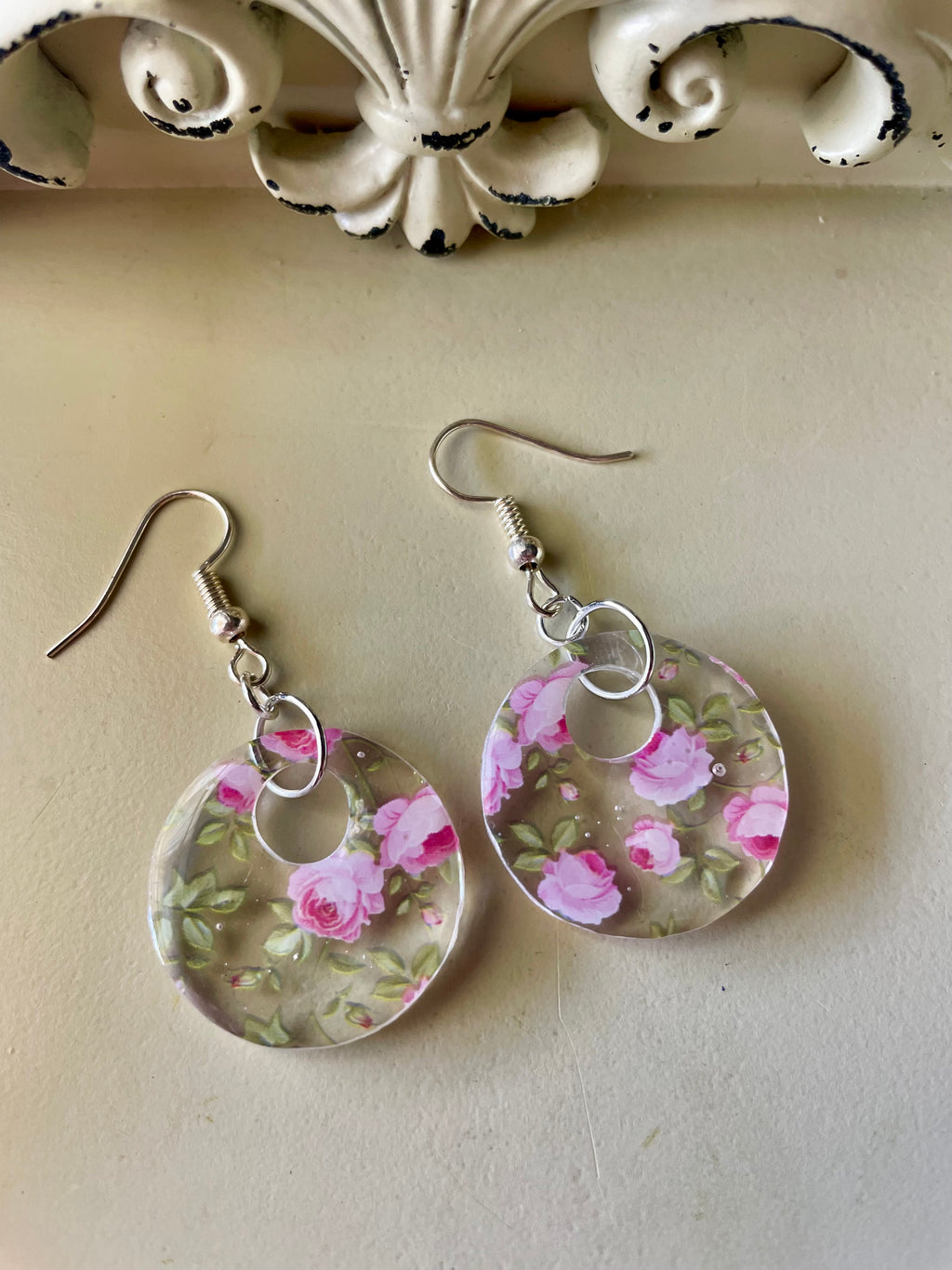 English Pink Rose Garden Jewelry Set