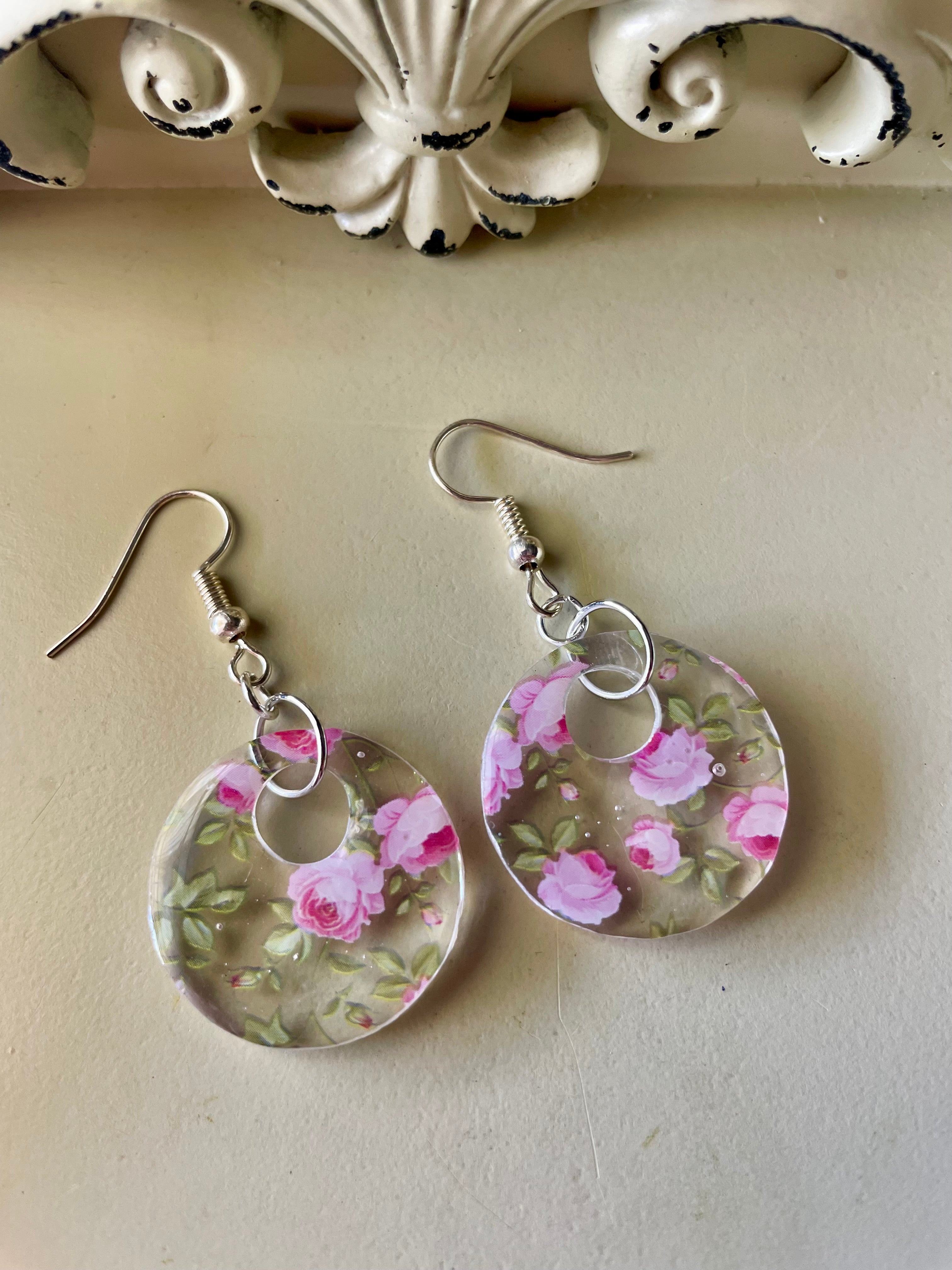 English Pink Rose Garden Jewelry Set