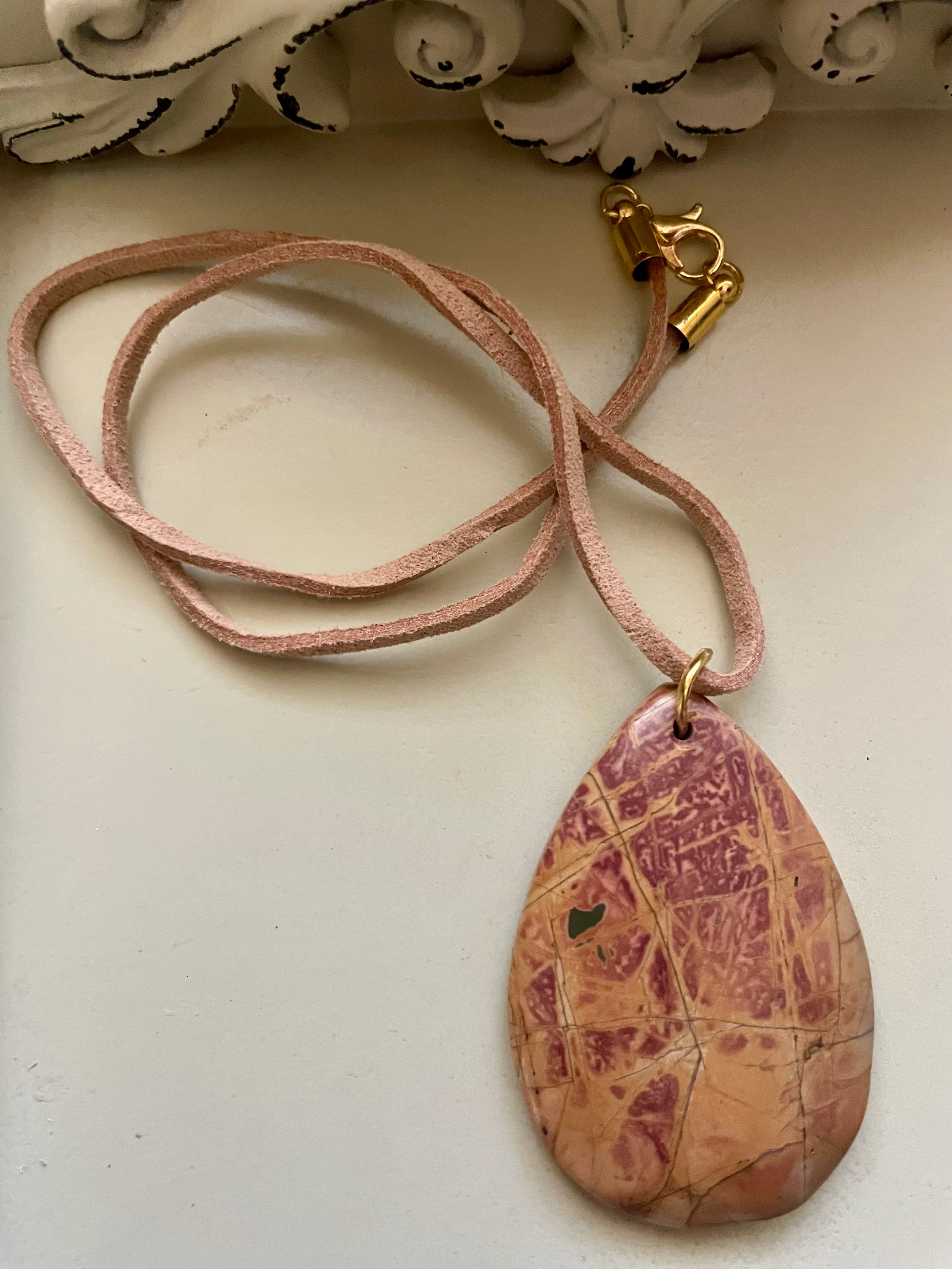 Purple Crazy Lace Agate Pendant Necklace