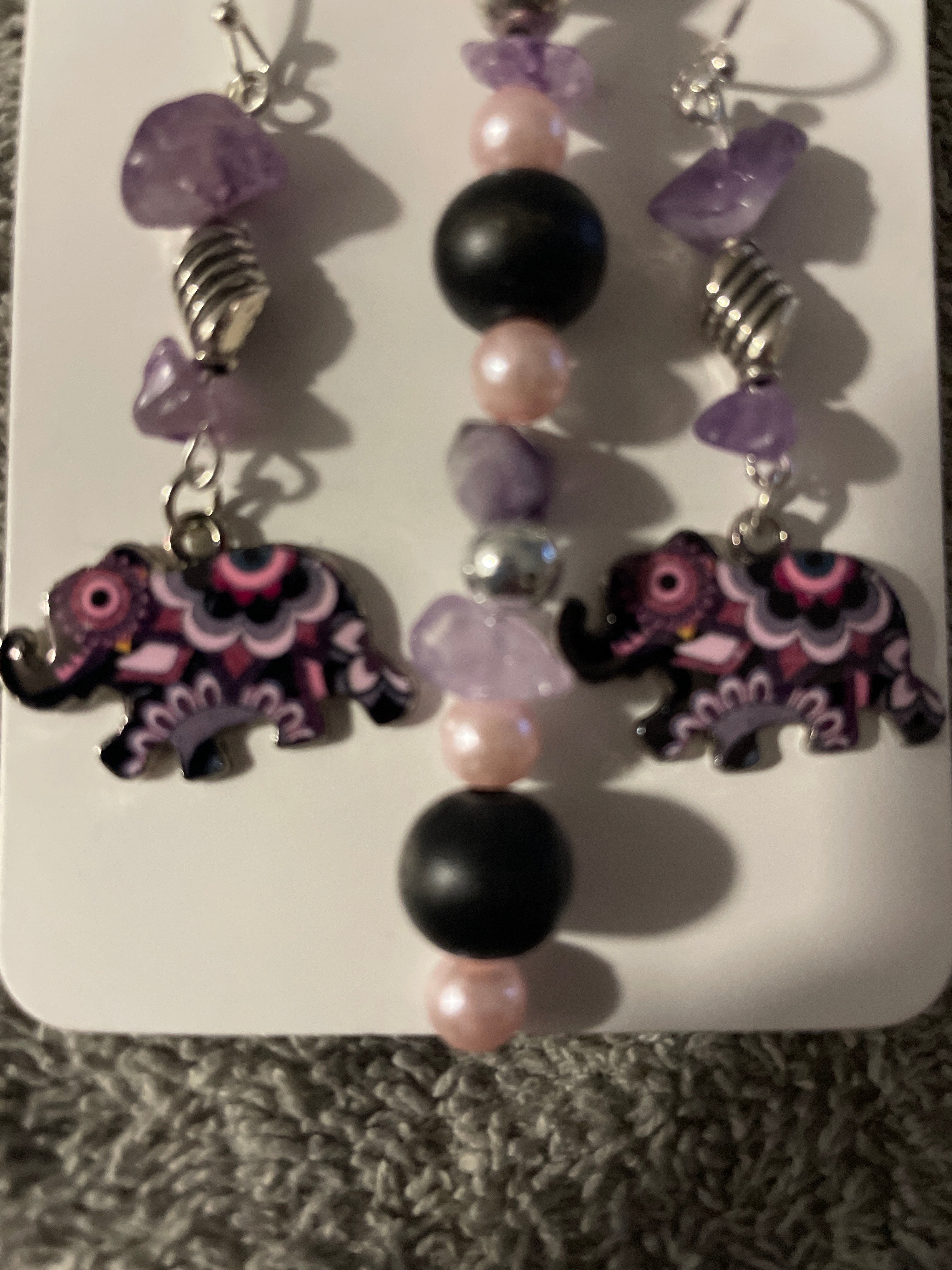 Abstract Elephant Jewelry Set