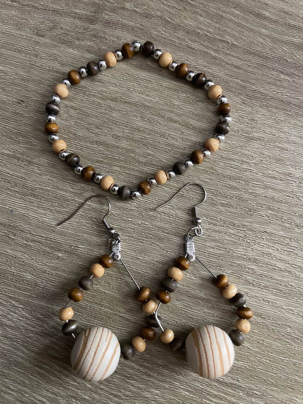 Brown Swirl Dangle Set