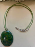 Lush Green Moss Agate PI Disc Pendant