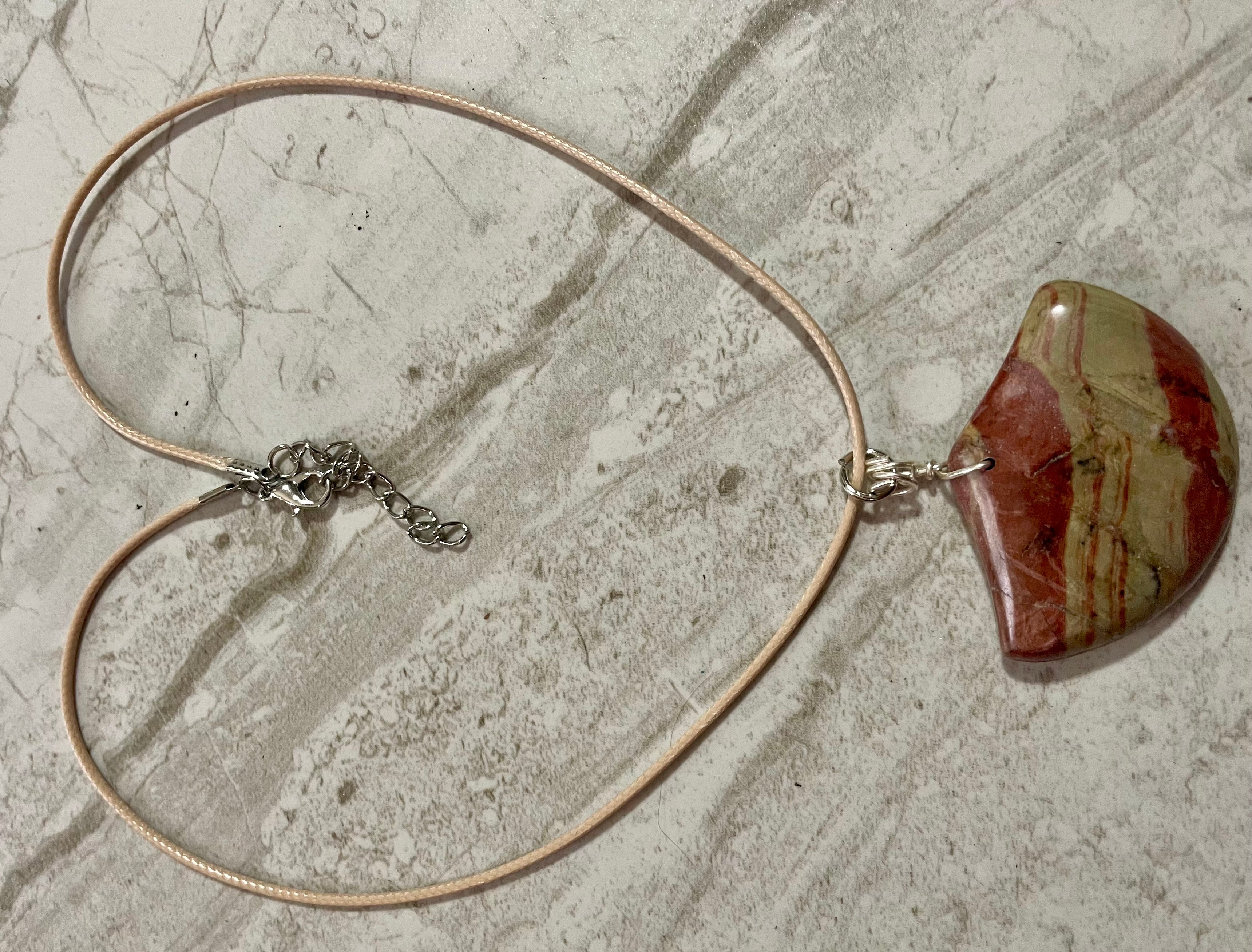 Natural Jasper Pendant Necklace