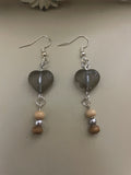 Smoky Quartz Heart Drop Earrings