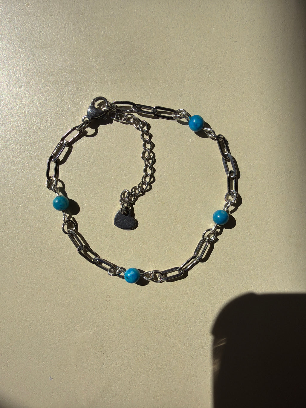 Aqua Lagoon Teal Blue Paperclip Bracelet by Suzie with Sublime Designs