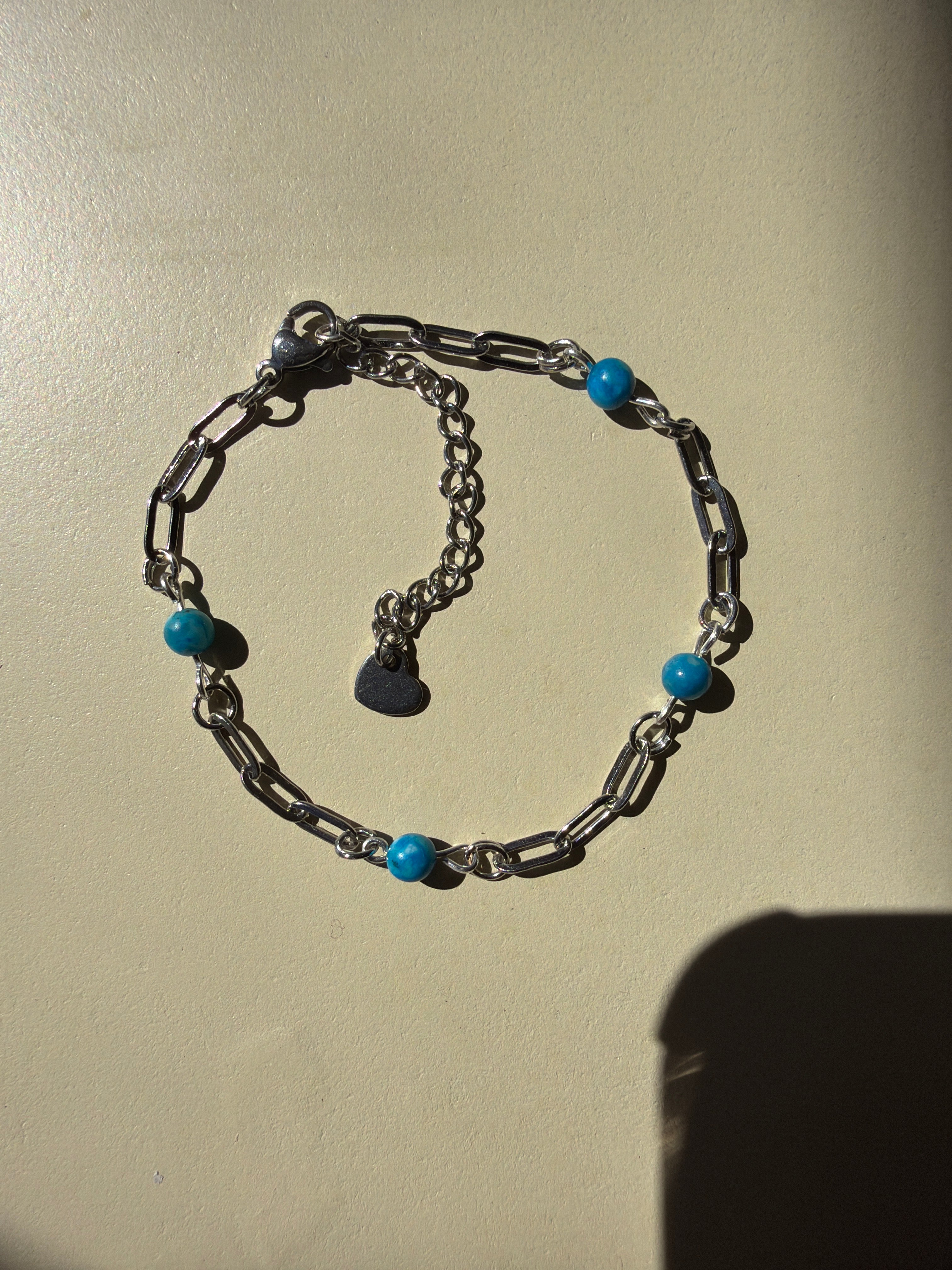 Aqua Lagoon Teal Blue Paperclip Bracelet by Suzie with Sublime Designs