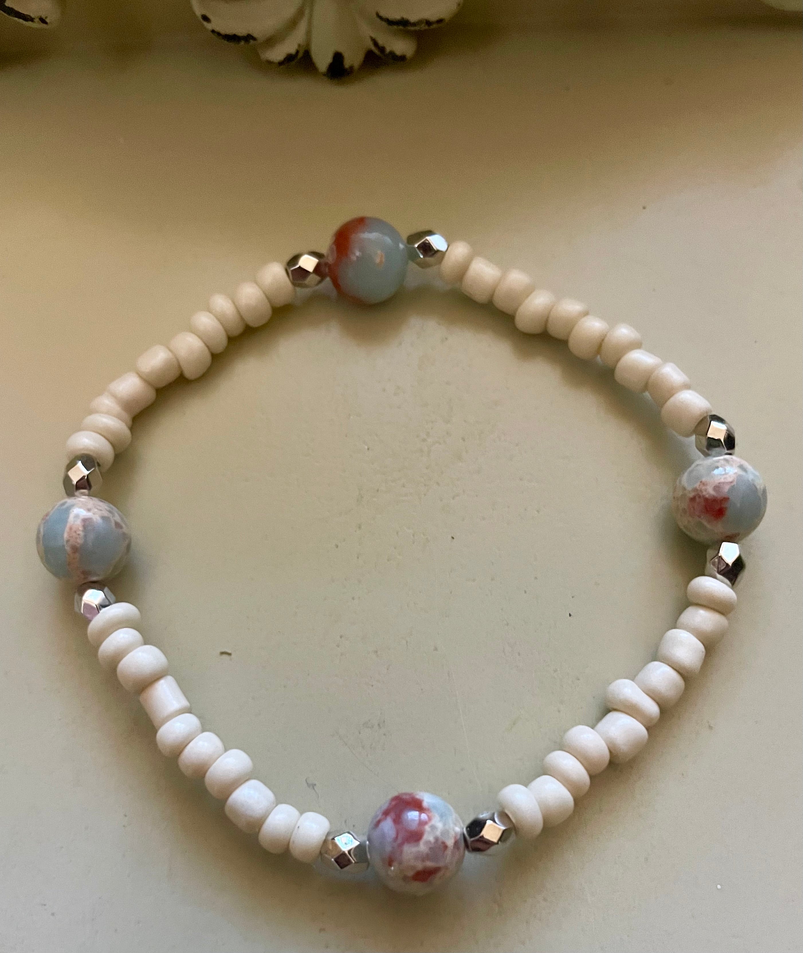 Coastal Bloom Blue Jasper Jewelry Set