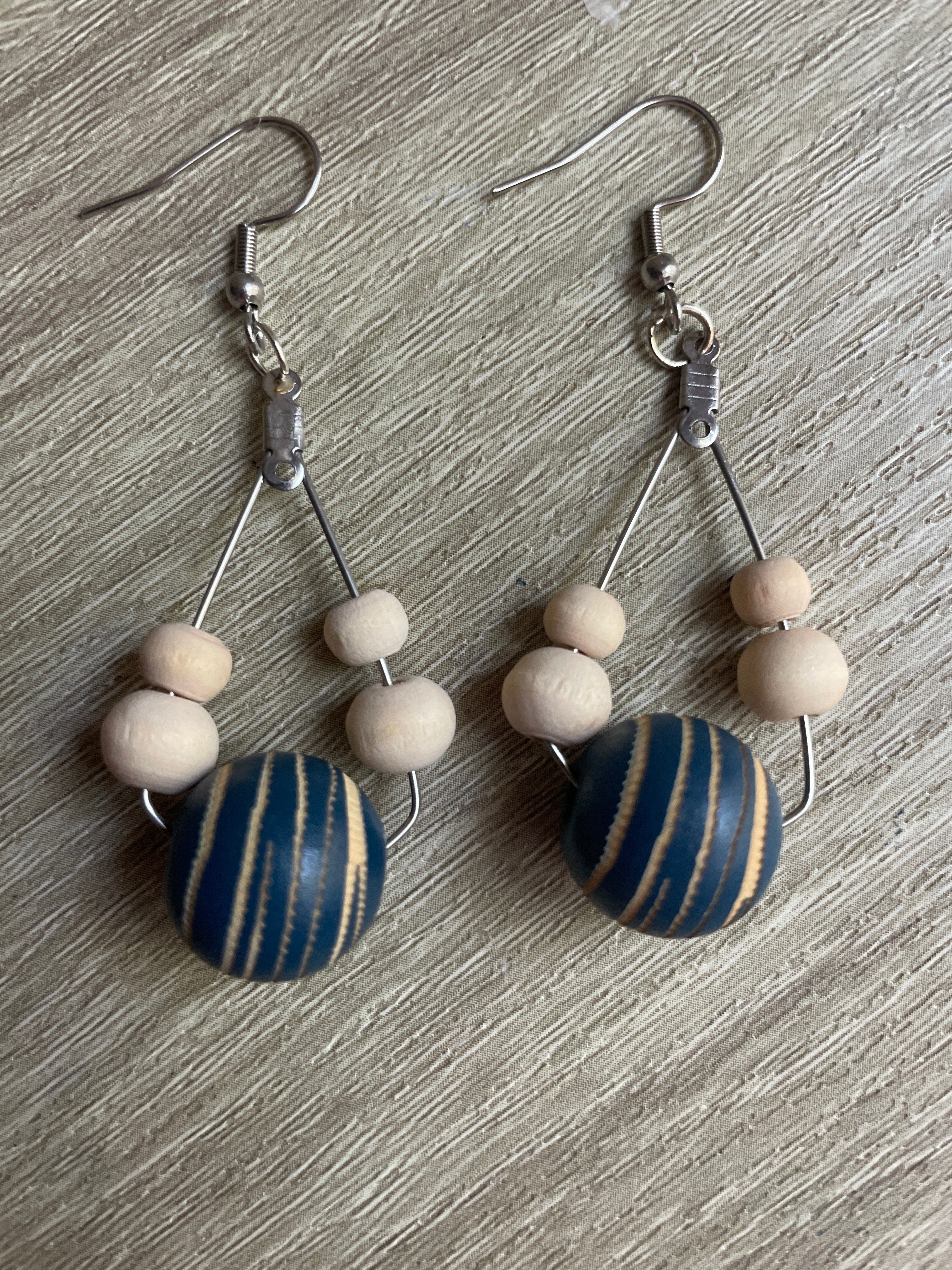 Blue Swirl Drop Earrings