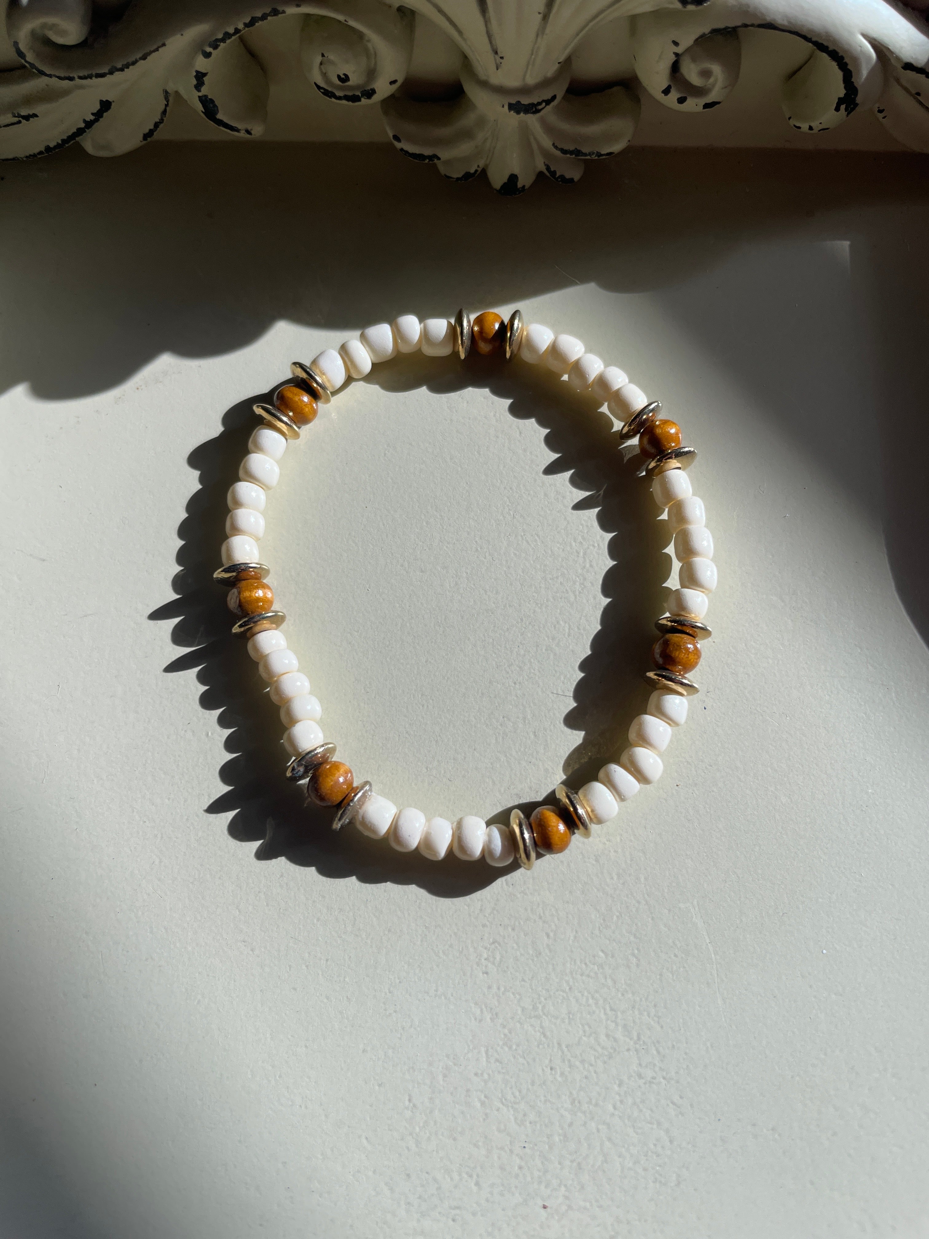 Wooden Brown Bead mix with Glass