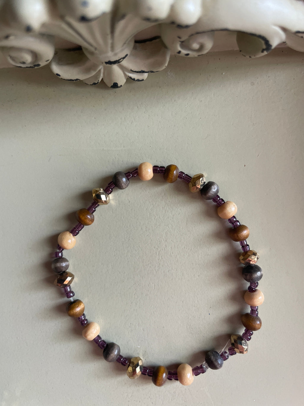 Brown Swirl Beaded Glass Set
