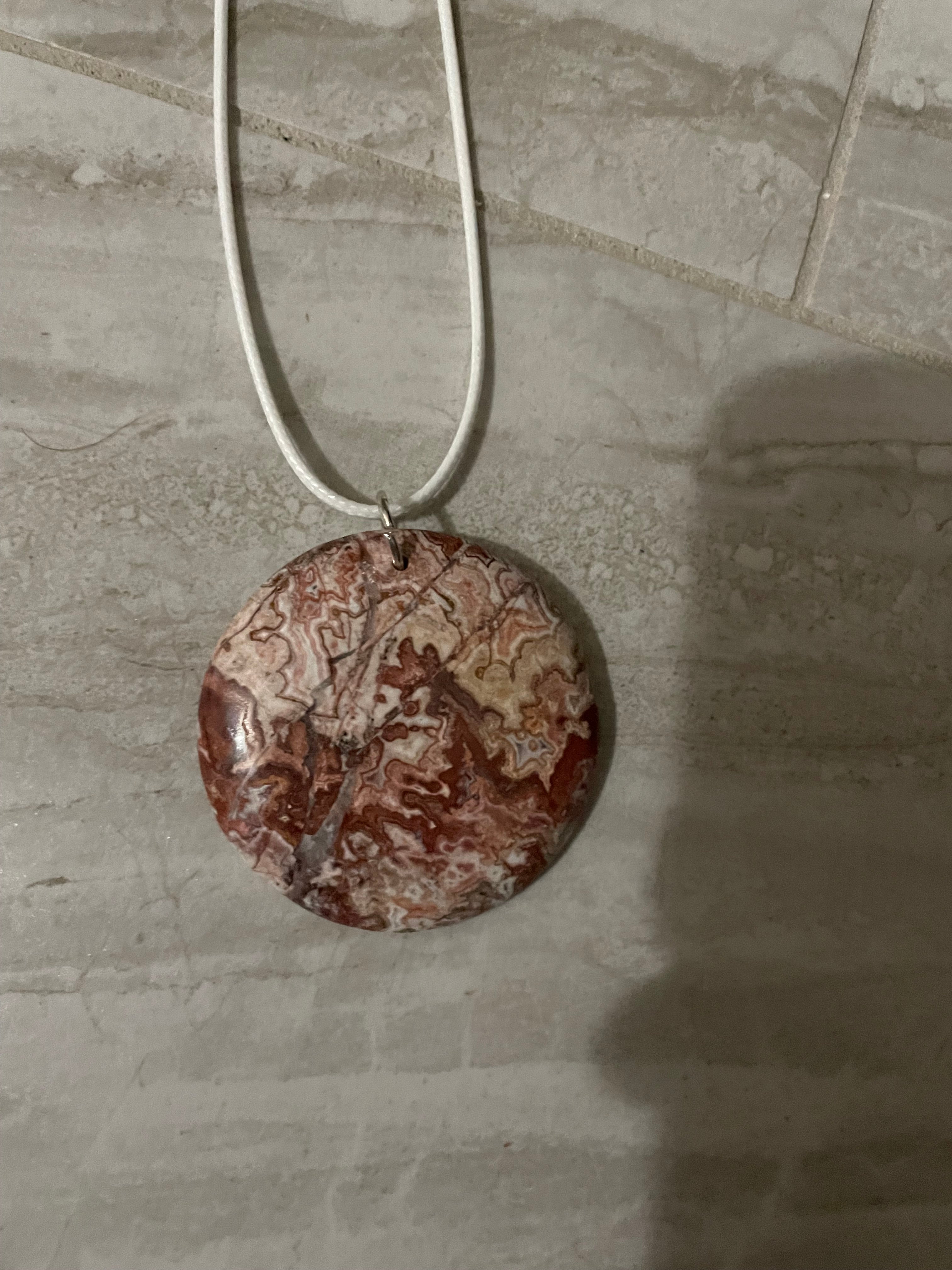Crazy Lace Agate Pendant Necklace