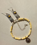Sunflower Silver Gem  Jewelry Set