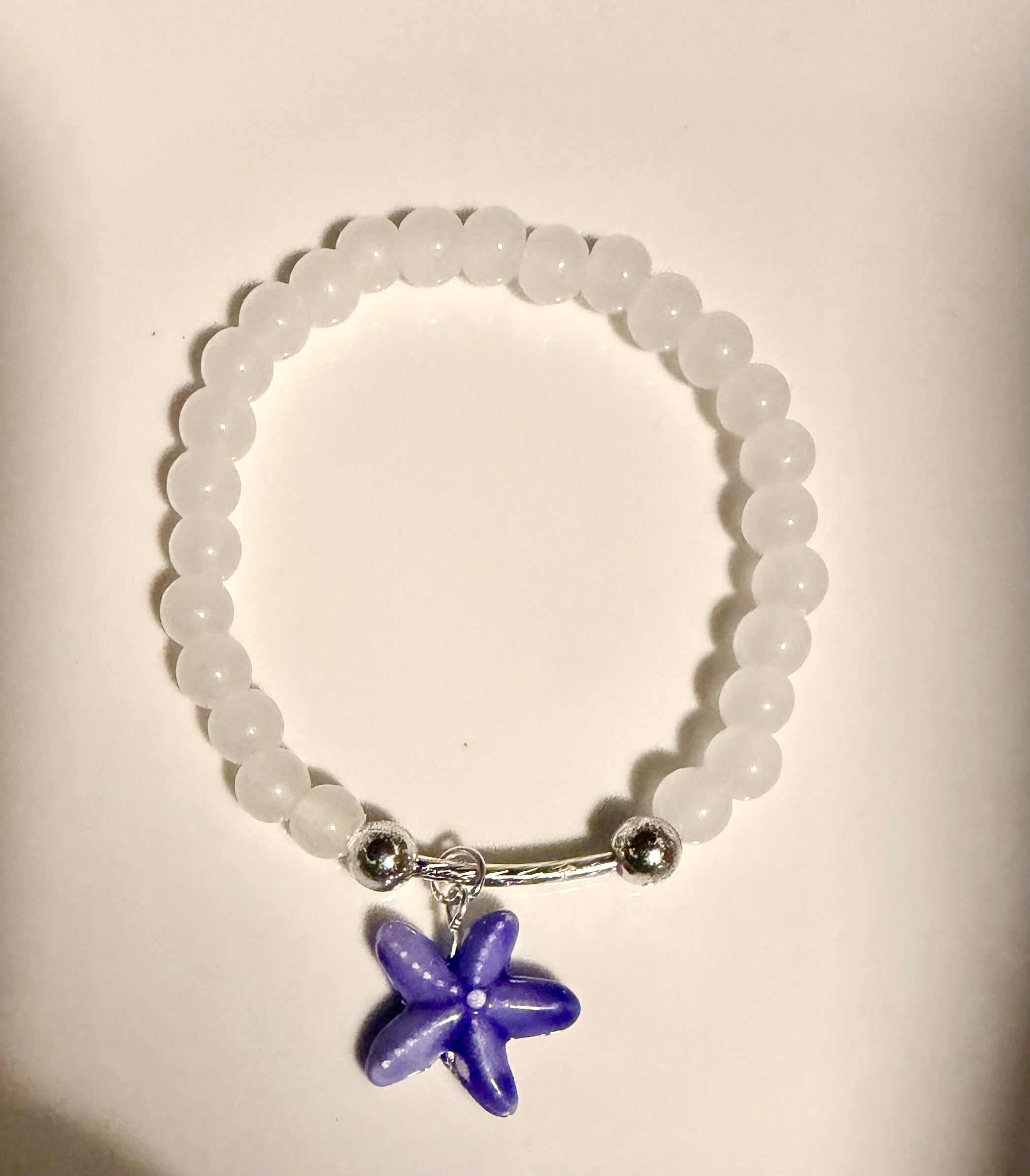 Moonstone Starfish Beaded Charm Bracelet