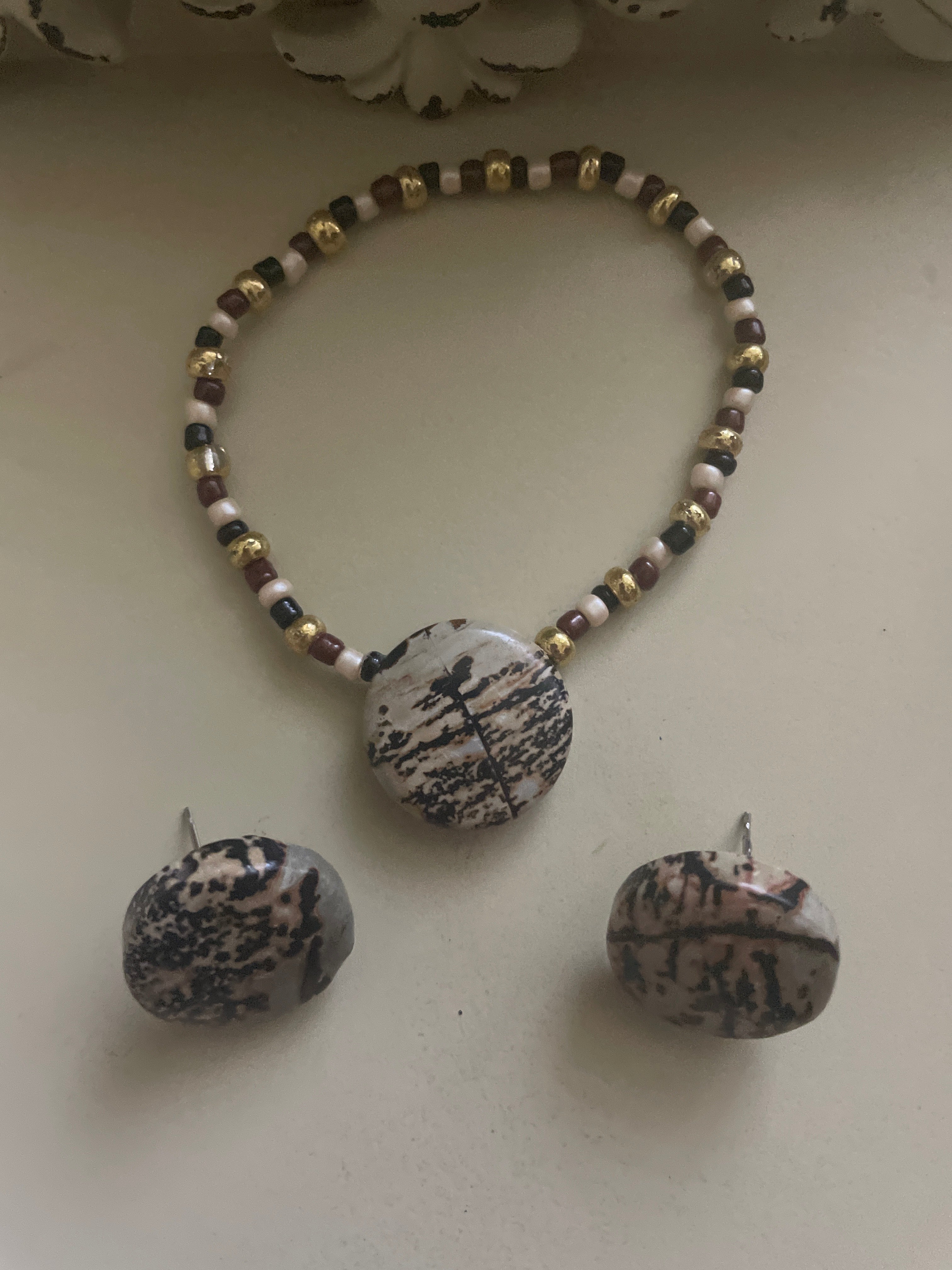 Dalmatian Jasper Stone Jewelry Sets