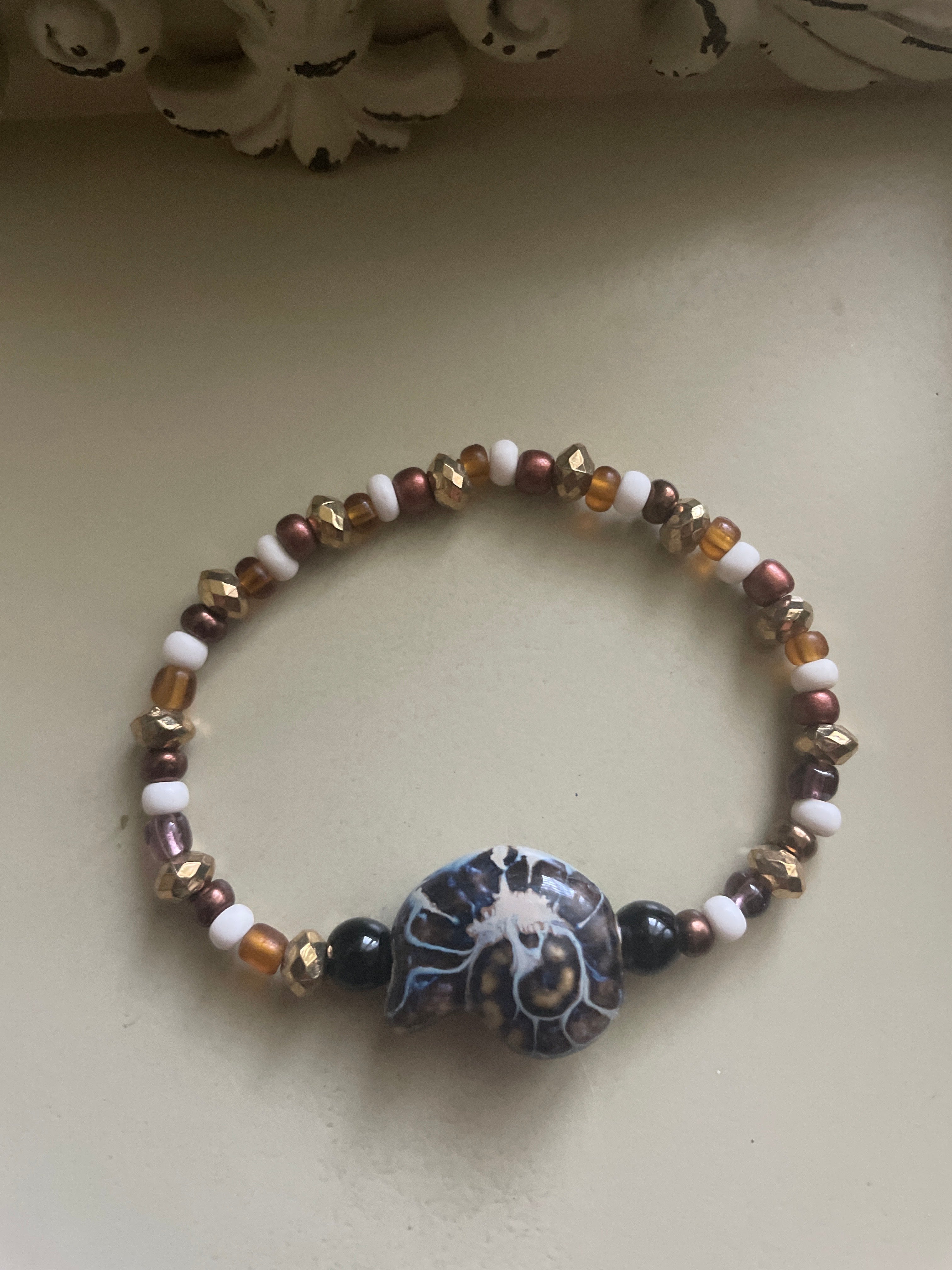 Batik Snail Glass Jewelry Set